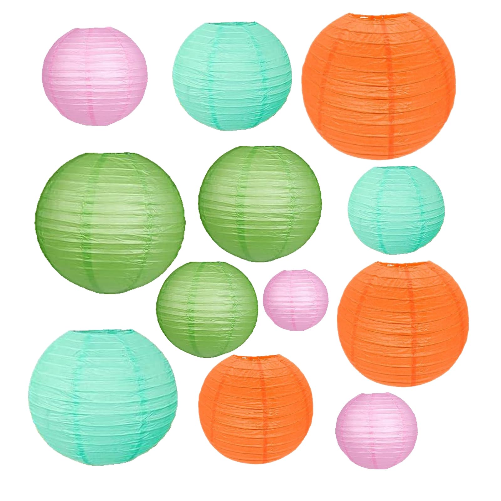 12Pcs Paper Lanterns 6   , 8   , 10   , 12   ,Paperlanterns Party Decoration, Orange Blue Pink Green Paper Lanterns for Wedding,