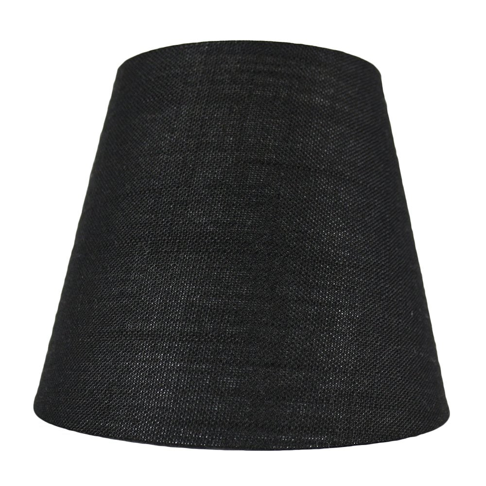 MERIVILLE Clip On Chandelier Lamp Shades Set of 5, Black Linen, 4-inch x 6-inch x 5-inch