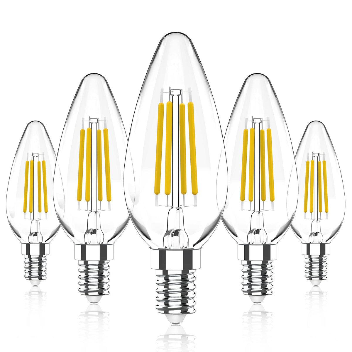 Ruledne 5 Pack E12 Candelabra Led Bulbs Dimmable 40W Equivalent,120V 4000K Neutral White, 400 Lumens B11 Candle Base 4W C35 Led 
