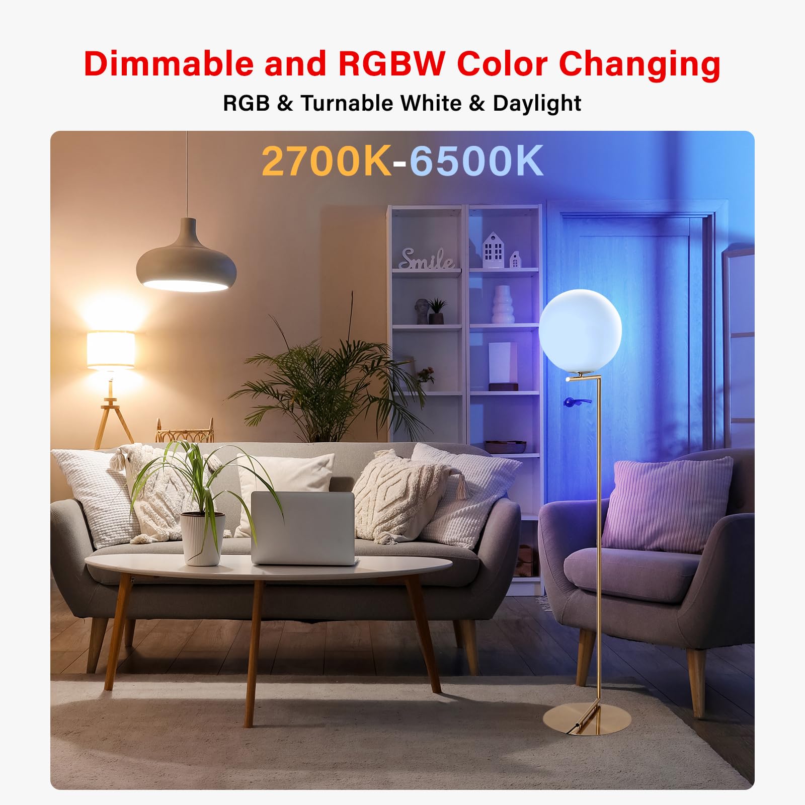 Sengled Dual Mode Smart Light Bulbs, RGBW Dimmable 60W, 2700K-6500K, Color Changing, Model B21-N1E, No Remote,