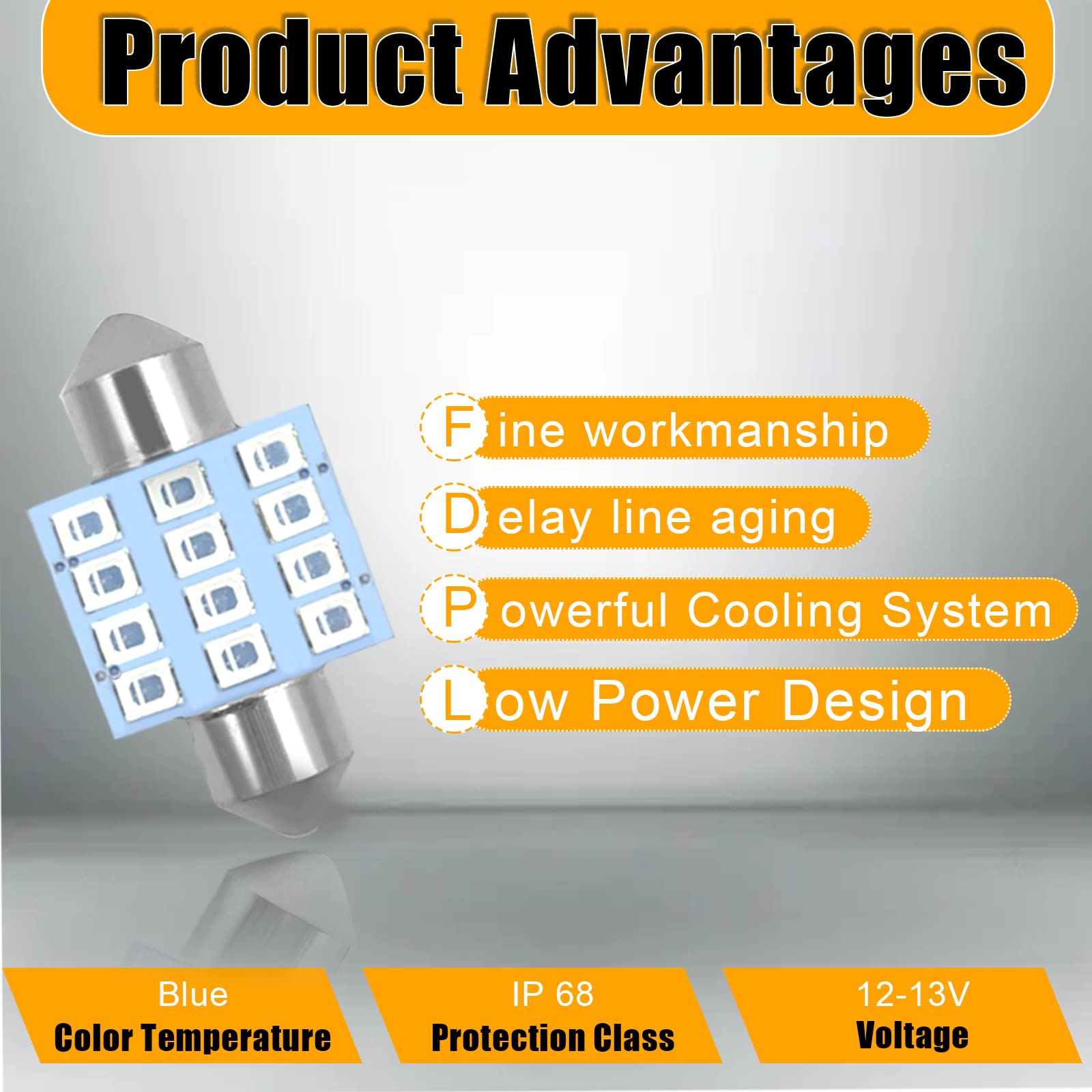 Quicto Led Interior Light Set, 24 Pieces, Blue, Compatible With Most Vehicles