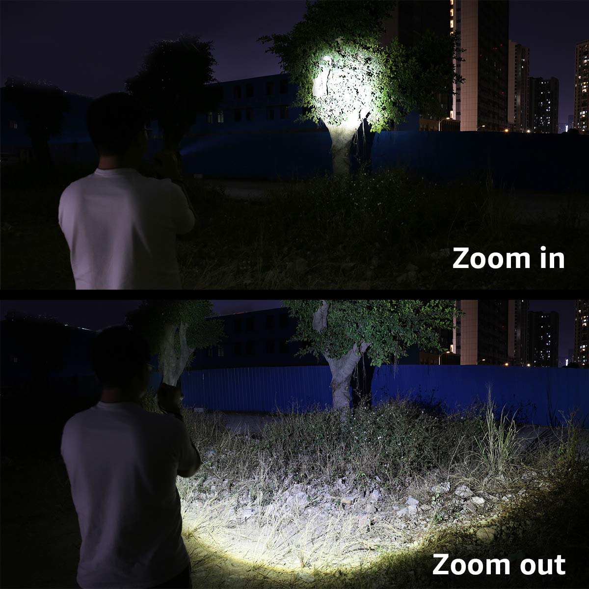 LE Rechargeable Flashlight S1000, 3000 Lumens, Waterproof, 5 Lighting Modes, Black, Aluminum, Compact for Camping and Emergencies