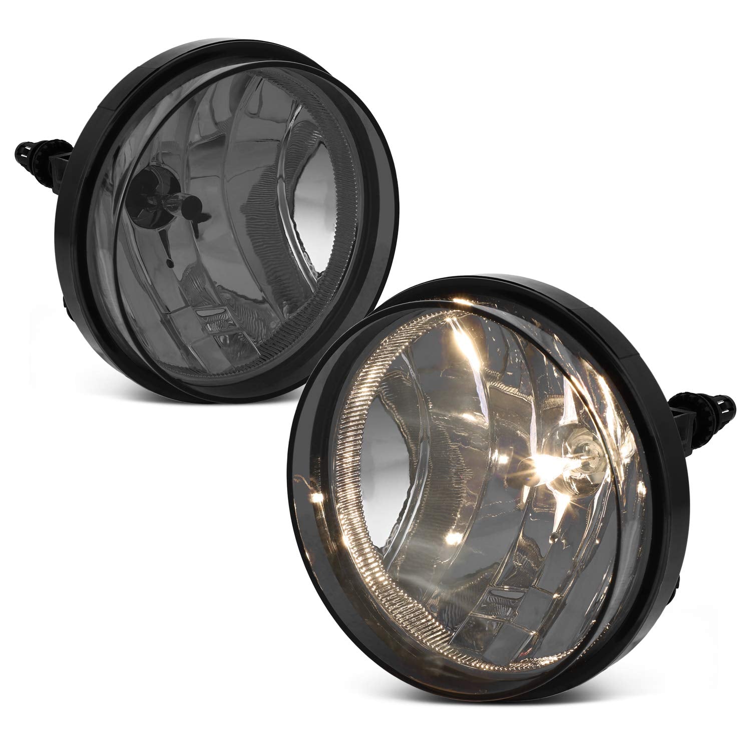AKKON - For 2007-2013 GMC Sierra Pickup Bumper Smoke Driving Fog Lights Lamps Left+Right Replacement + Bulbs