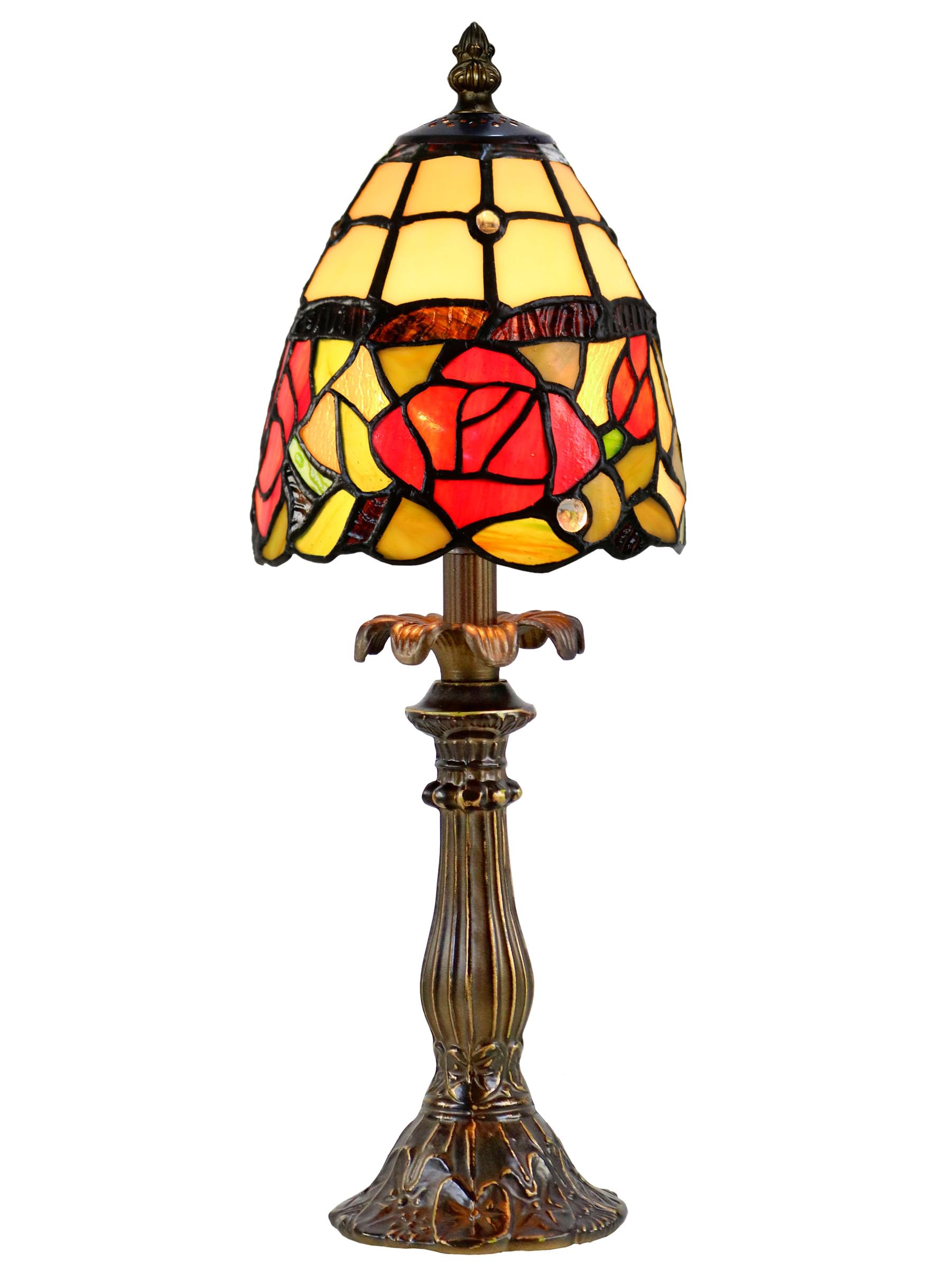 Dale Tiffany TA70711 Enid Table Lamp  Antique Brass and Art Glass Shade  16.00x5.75x5.75