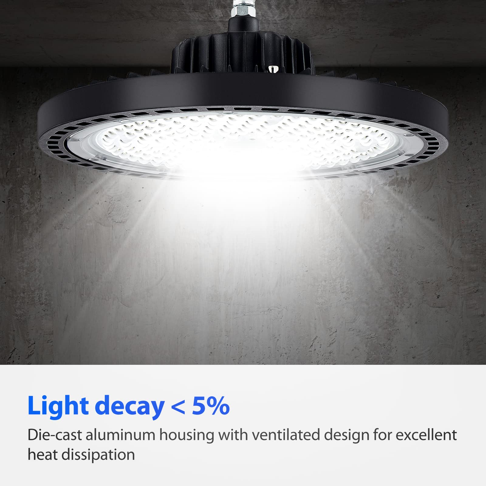 Evbforu 6 Pack Ufo Led High Bay Light 150W, High Bay Led Lights 21,000Lm (160Lm/W), 5000K Led Shop Light With Ip66 Commercial Warehouse Area Light For Wet Location Area, Workshop, Garage