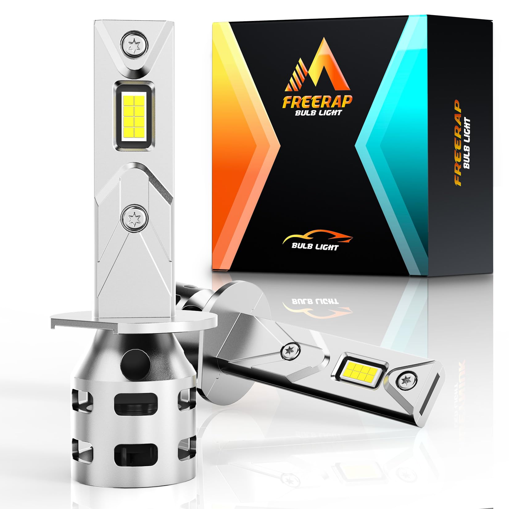 FREERAP H1 Fog Light Bulb, 32000LM, 6500K White, Plug and Play, Pack of 2, Model FRP-S2