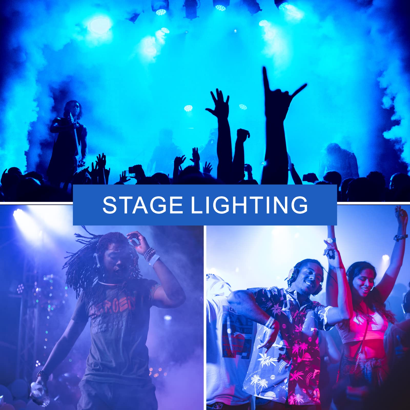 Gonhom 4 Pack A19 Blue Led Bulbs, 9W Equivalent To 100W, E26 Base For Party &