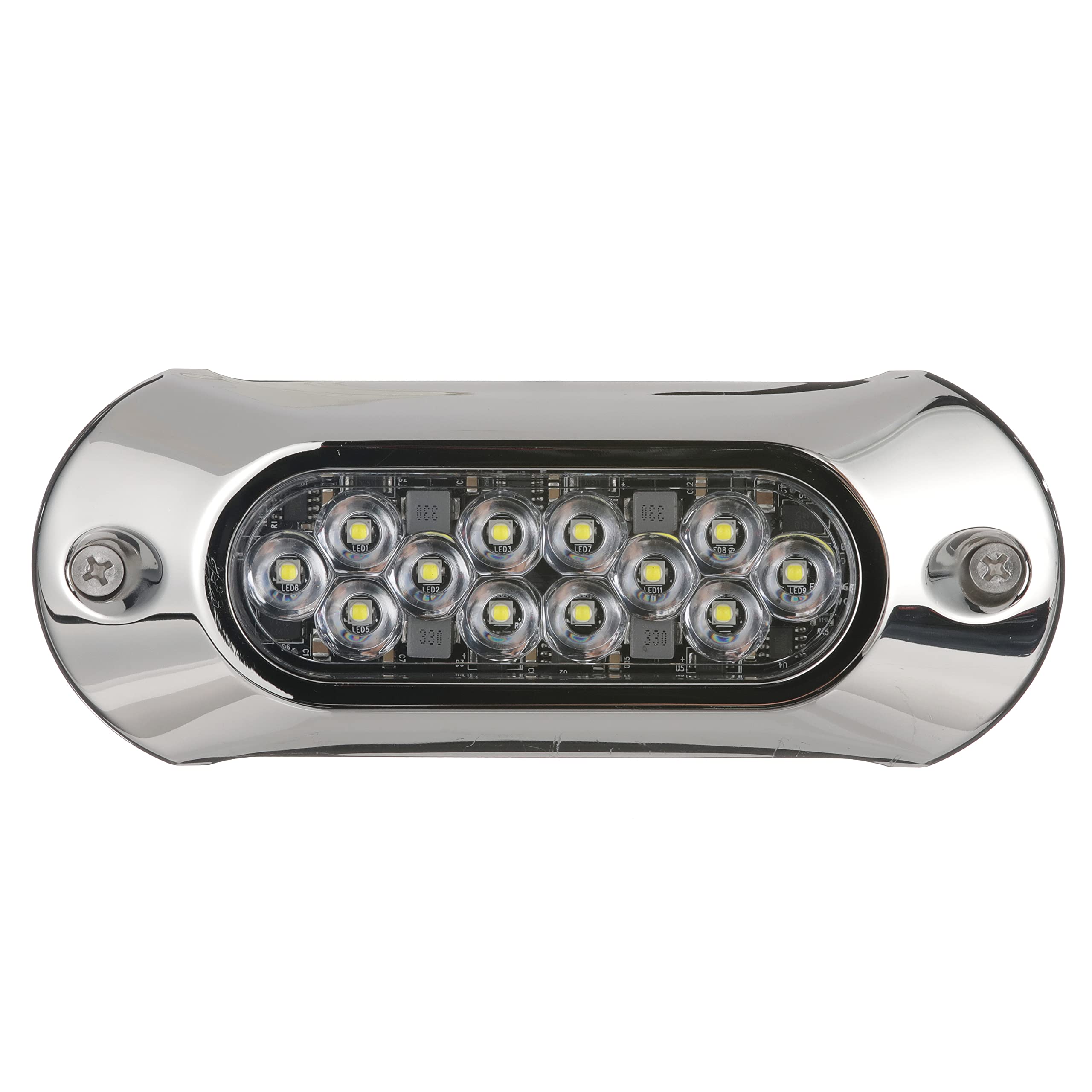 Attwood 65UW12W-7 Underwater LED Light, Stainless Steel Bezel, Intense White, One Size