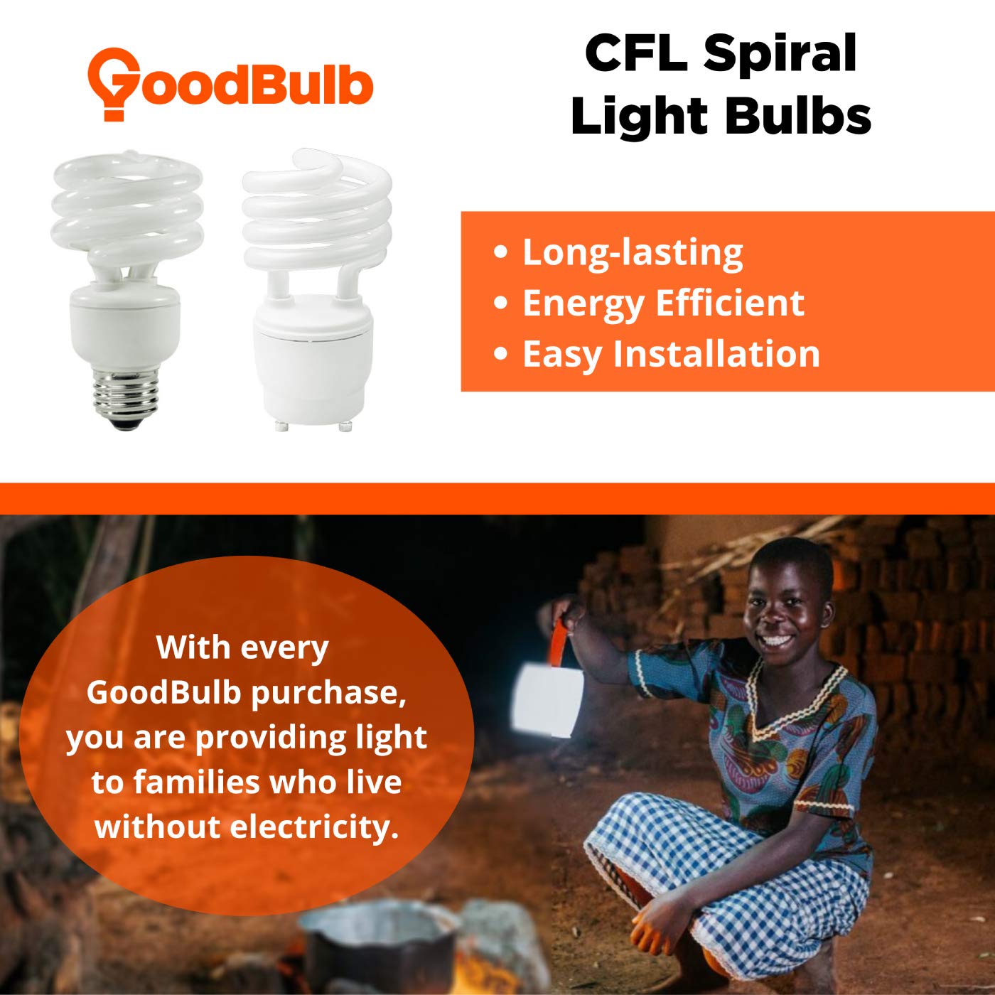GoodBulb 23W CFL Light Bulbs - 5000K Daylight White, GU24 Base, 1600 Lumens, Pack of 10