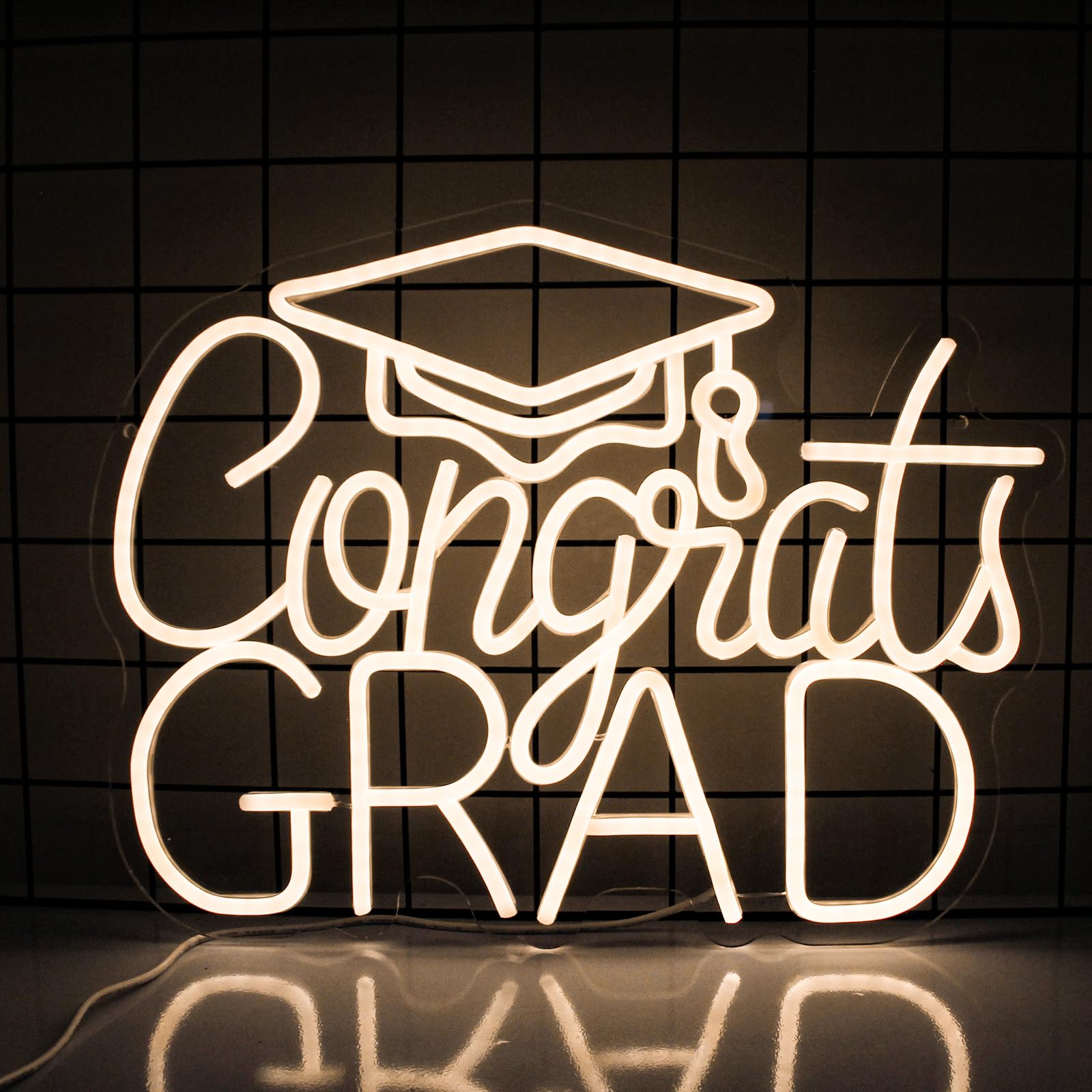 Jesalah Neon Sign for Graduation Party - Warm White LED Acrylic Letters Wall Decor