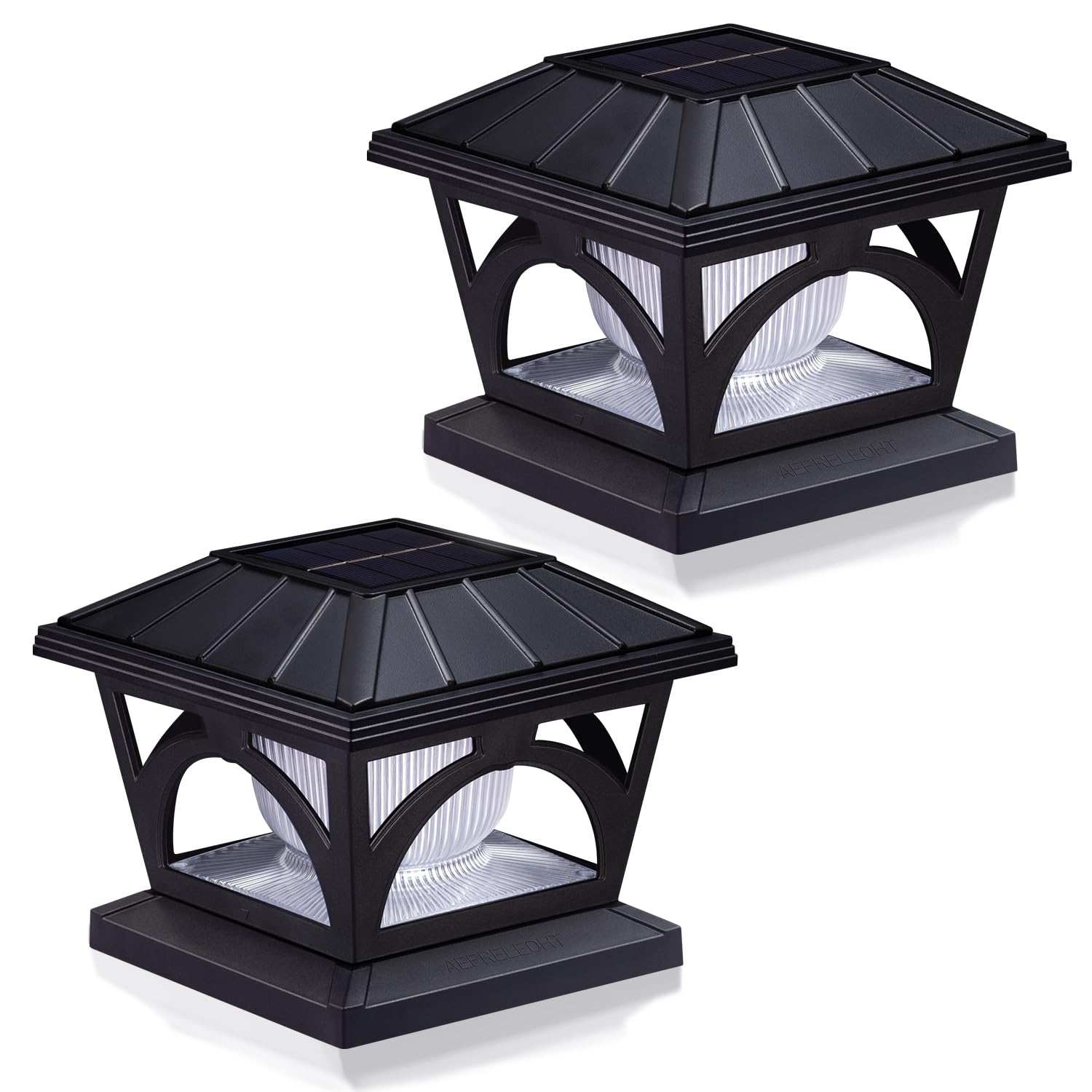 AEFRELEOHT Solar Post Cap Lights, 9 Colors to Choose, 20 Lumens, Warm White & RGB Automatic Cycling & Fixed RGB Color 3 Modes fo