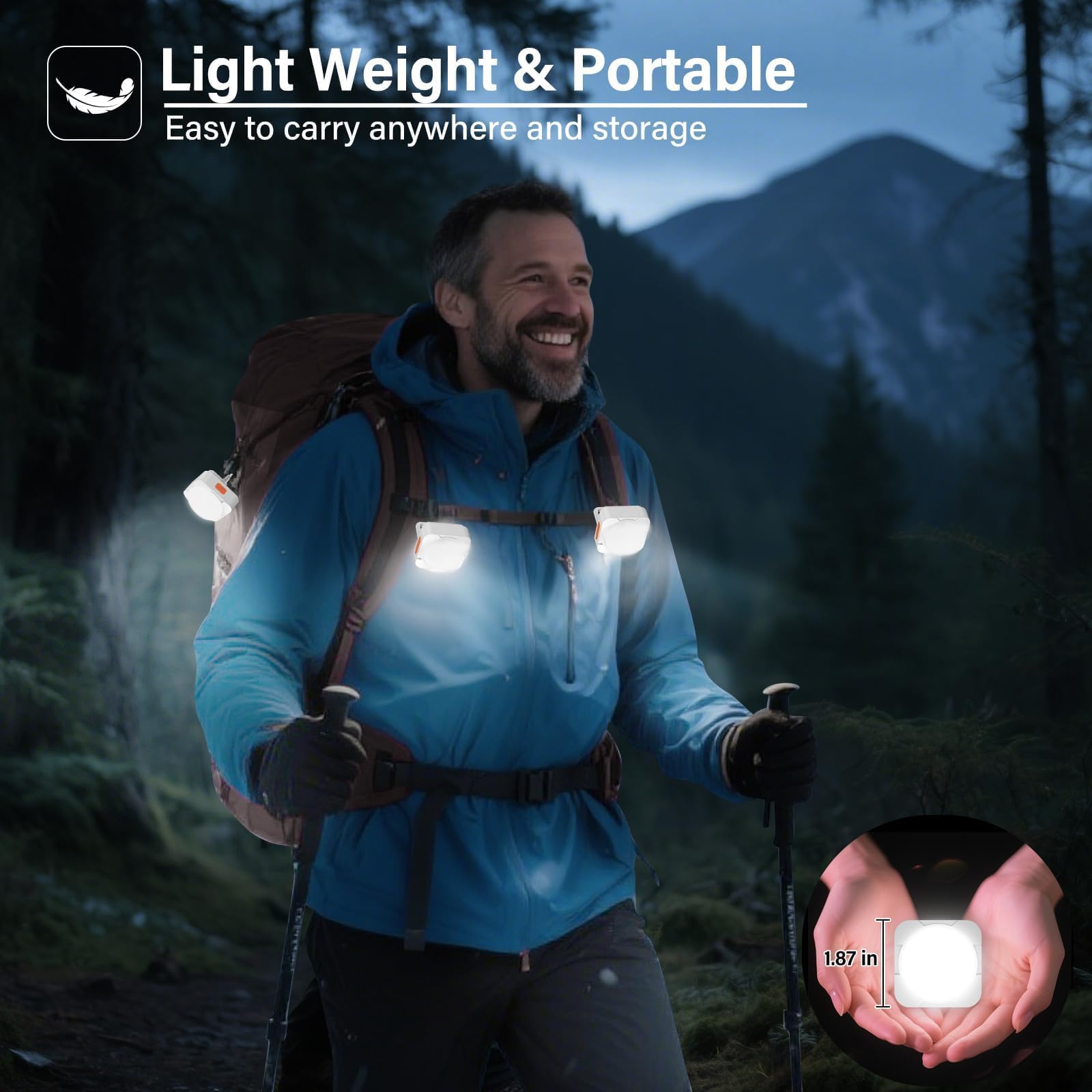 FLY2SKY Rechargeable Camping Lights Portable LED Lantern 4 Pcs White Model HF2503005