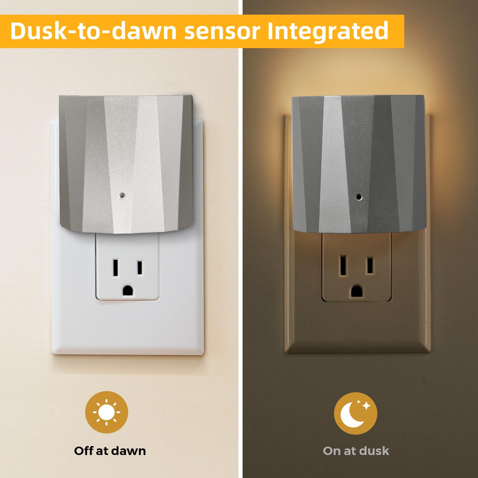 Dawnrise Plug In Night Lights For Wall,Dawn To Dusk Night Light With 3000 K/5 Lm,Decorative Nightlights For Bedroom,Kids Room,Ha