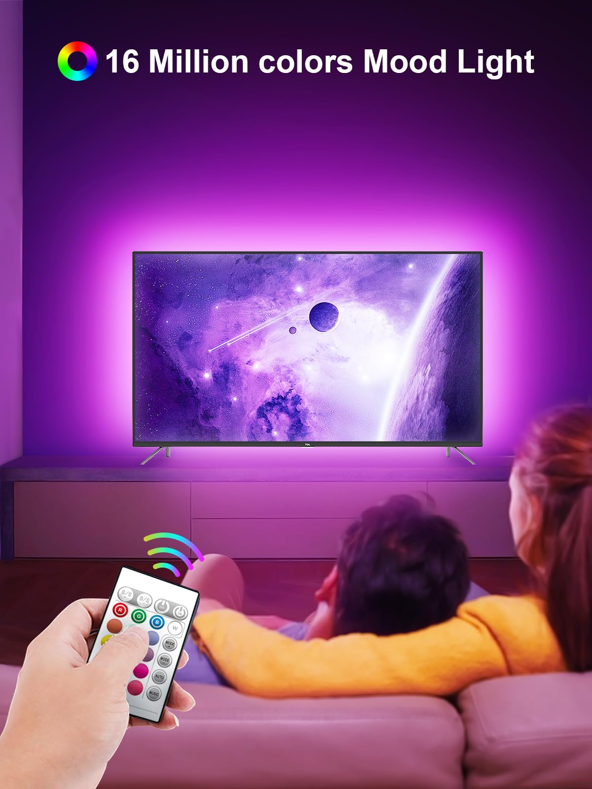 Gipoyent Tv Led Lights, 13.1Ft Tv Led Lights For 40-65 Inch, Led Tv Behind With Bluetooth Function - Rgb Color Changing Light Strip For Home Theater(13.1Ft)