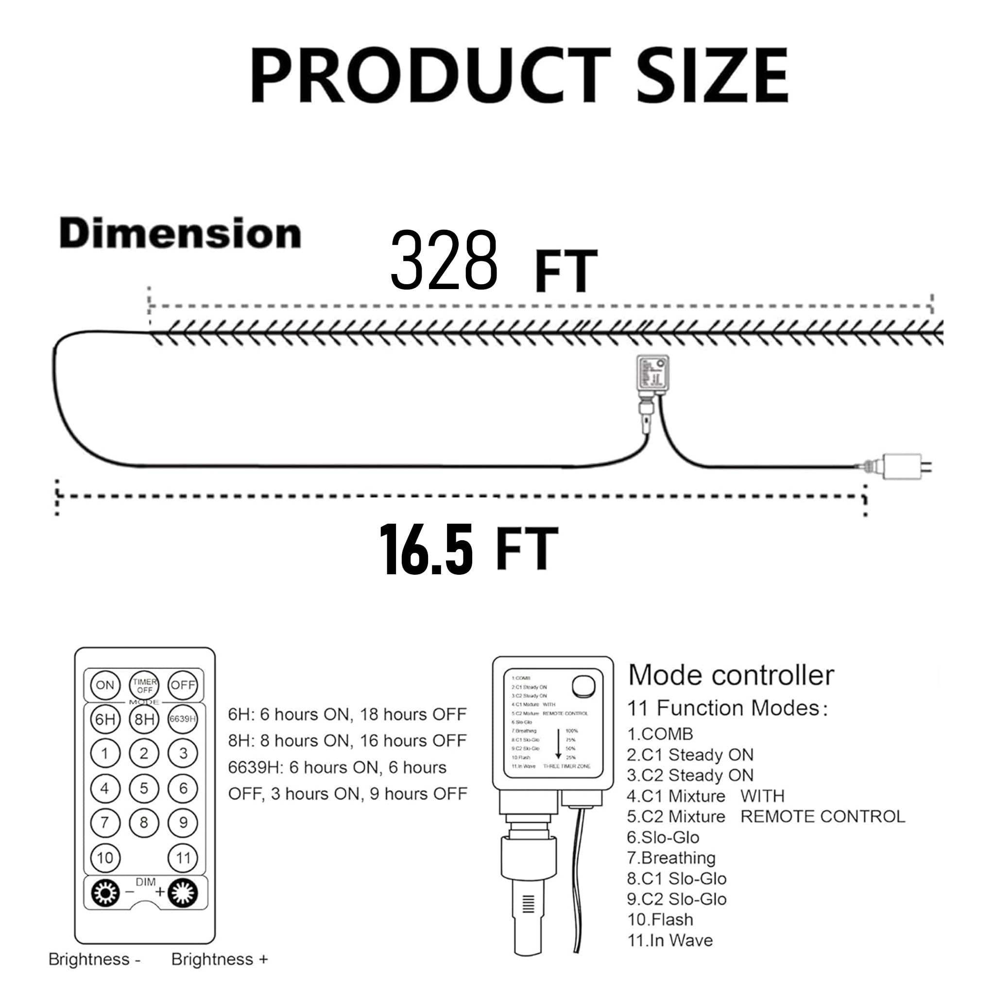 Dazzle Bright Color Changing Christmas Lights  328Ft 1000Led Warm White & Multi-Colored Waterproof String Lights With Remote 11 Modes  Christmas Decoration For Outdoor Indoor Tree Party Garden Holiday