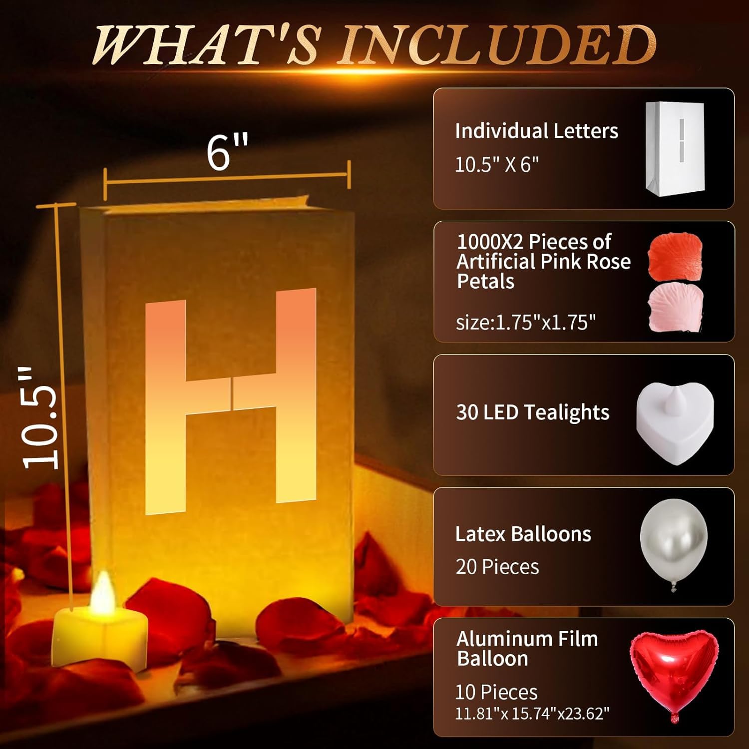 Will You Marry Me ? Light Up Letters  Include Light Up Letters  With Tea Lights Candles  Latex Balloons  Aluminum Balloons And Rose Petals  Anniversary And Valentines Day Decorations For Women