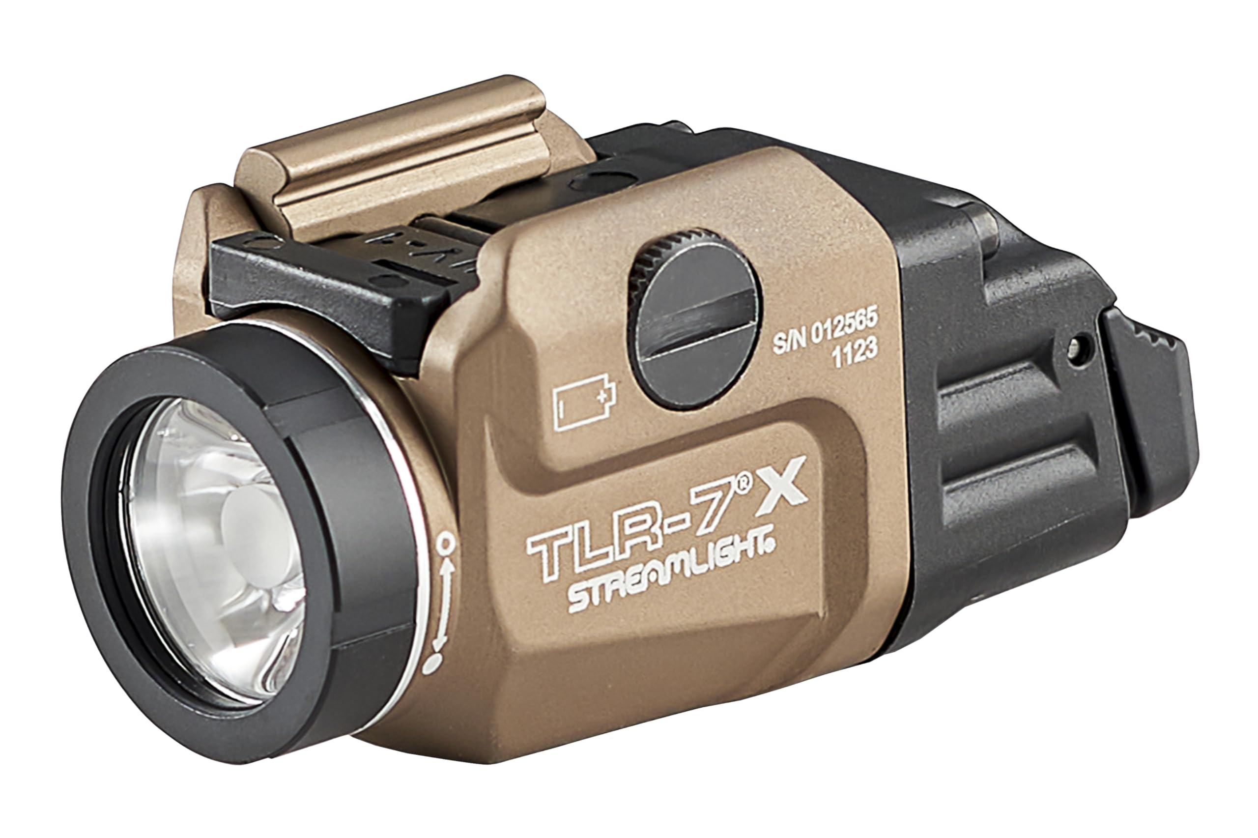 Streamlight 69429 TLR-7 X 500-Lumen 5000-Candela Compact Tactical Weapon Light with High & Low Paddle Switches and Key Kit, Flat