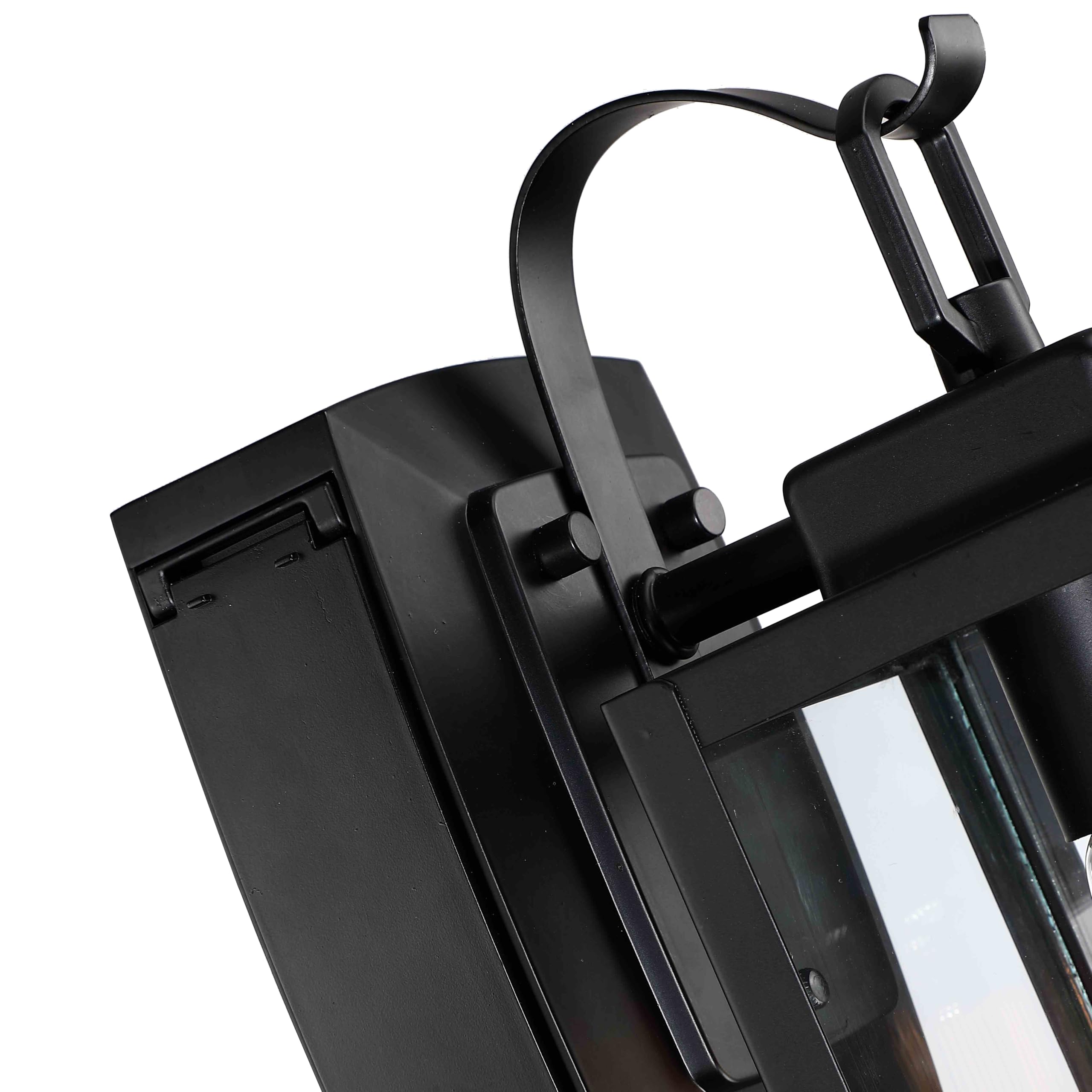 Pia Ricco Outdoor Porch Light, Matte Black Wall Lantern, GFCI Outlet, 14 Inch, Waterproof, ETL Listed, Model A-12151-GFCI