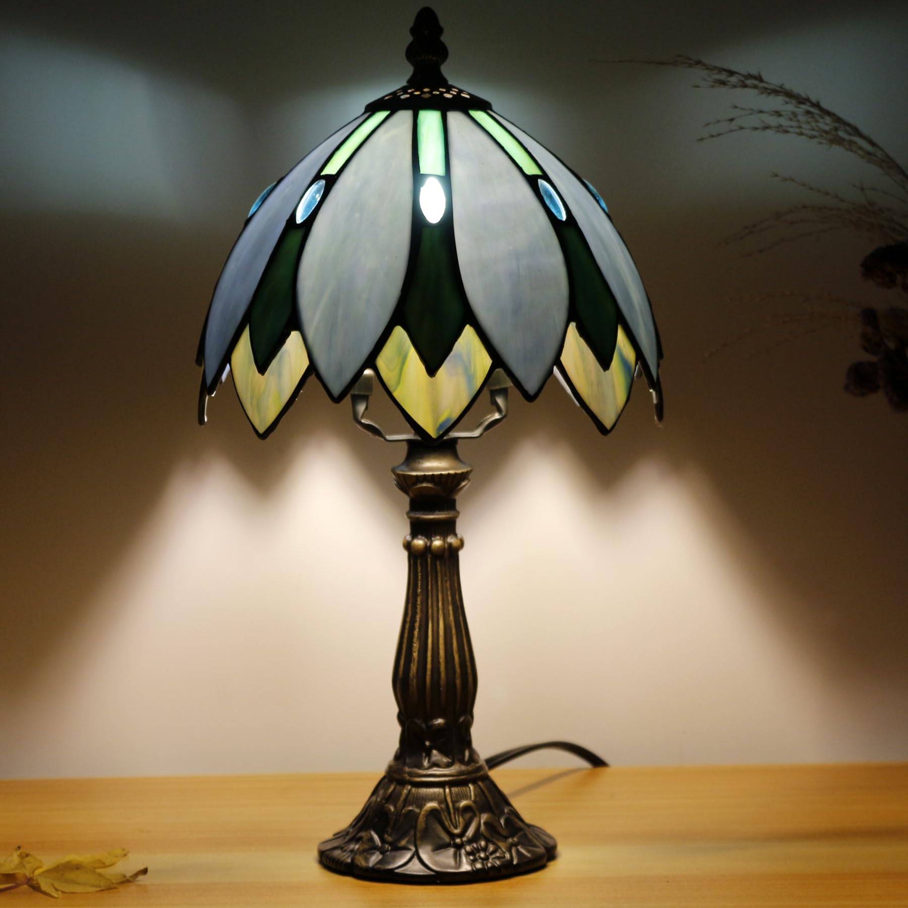 TCODTPOL Tiffany Table Lamp Base Replacement, Resin in Bronze, Size B (W4H15 Inch), Model W08T02
