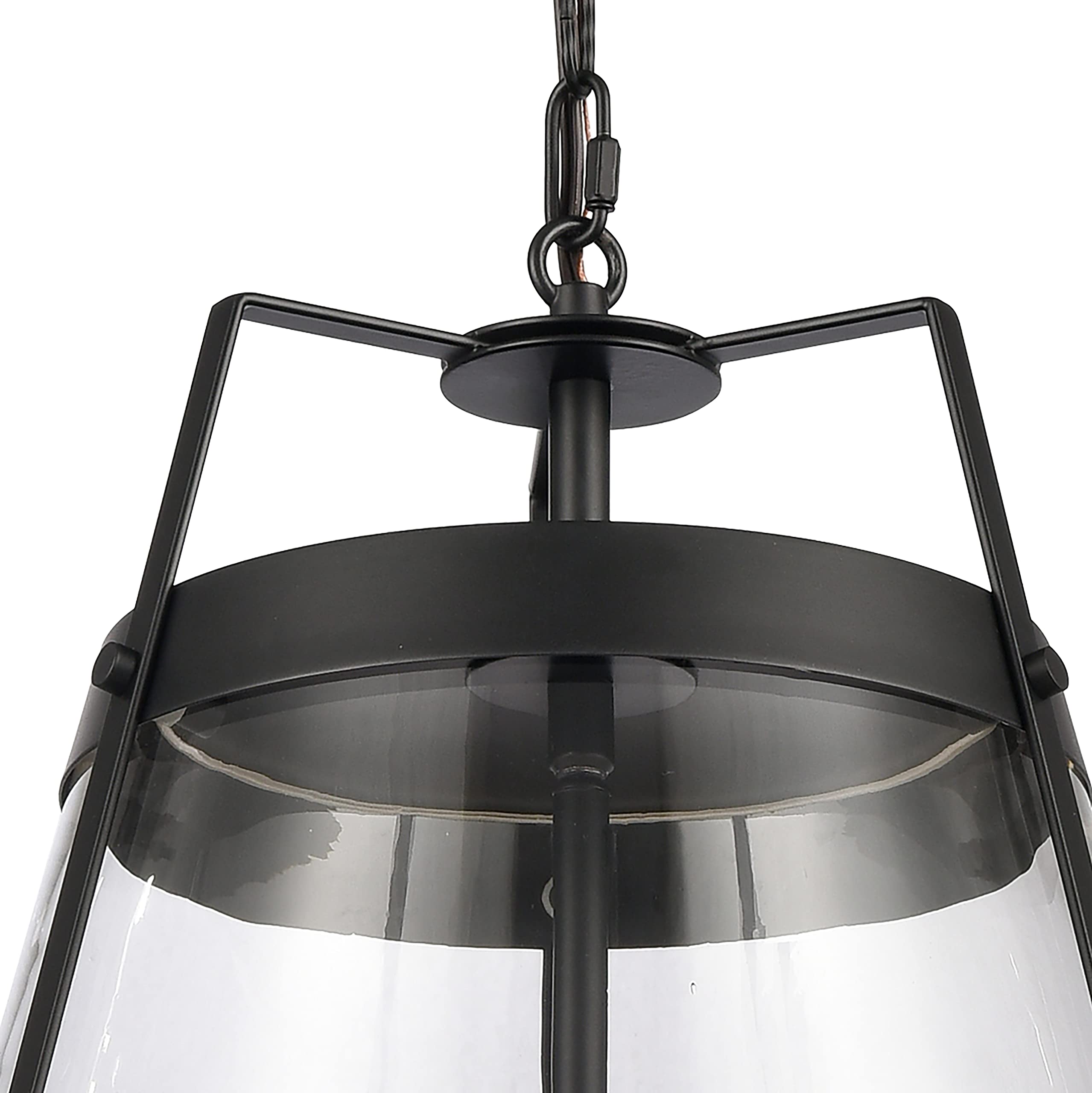Elk Home Judy 3-Light Pendant, Matte Black Finish, Clear Glass, 16&quot;W X 16&quot;D X 20&quot;H,