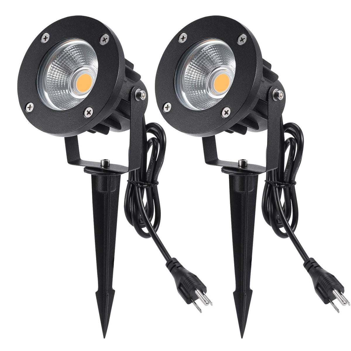 Lcared 18W Waterproof Led Landscape Spotlights - Warm White, 2 Pack For Yard & Patio
