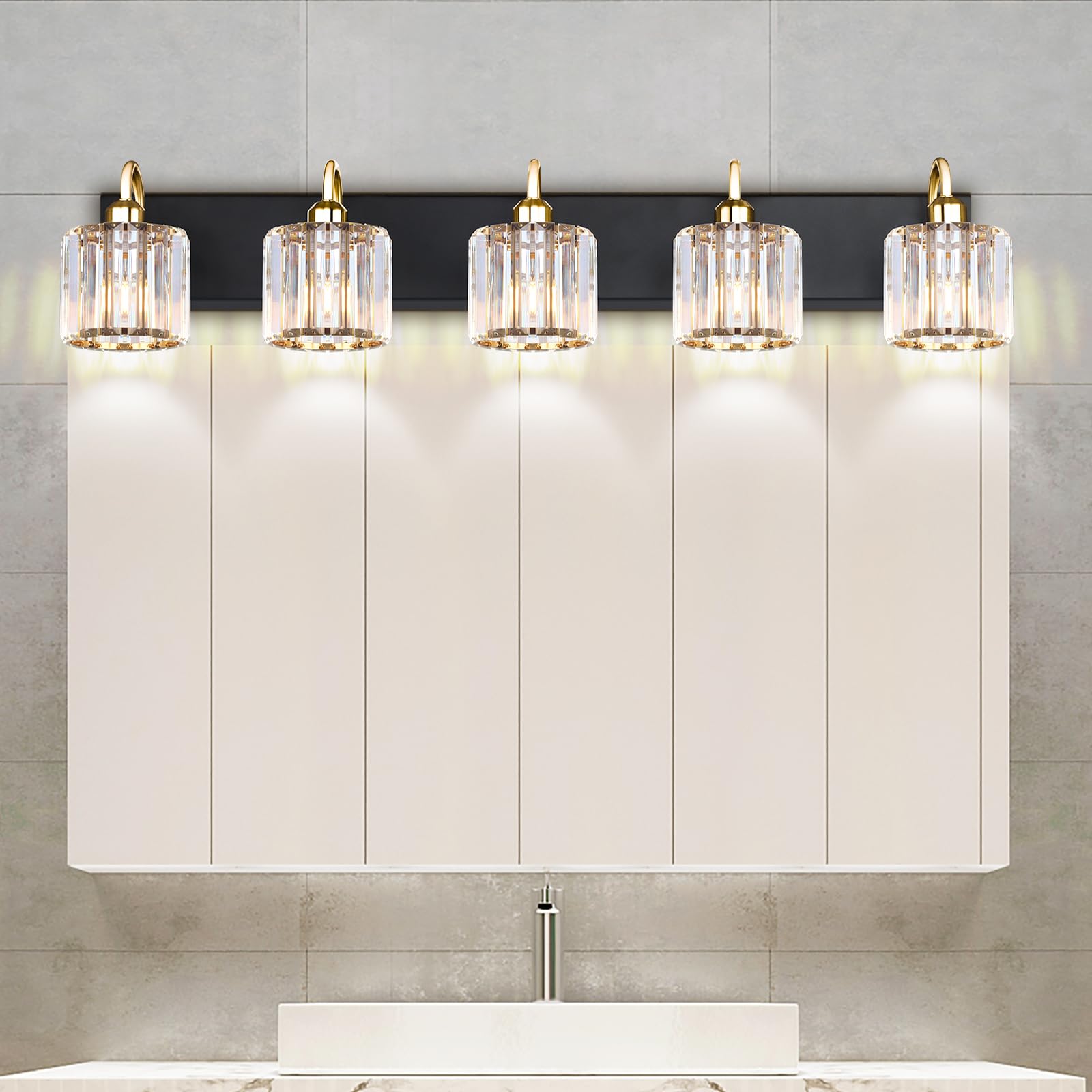 Bathroom Vanity Light,Gold Bathroom Light Fixtures,Vanity Lights For Bathroom,Bathroom Light Fixtures Over Mirror,Black 5 Light