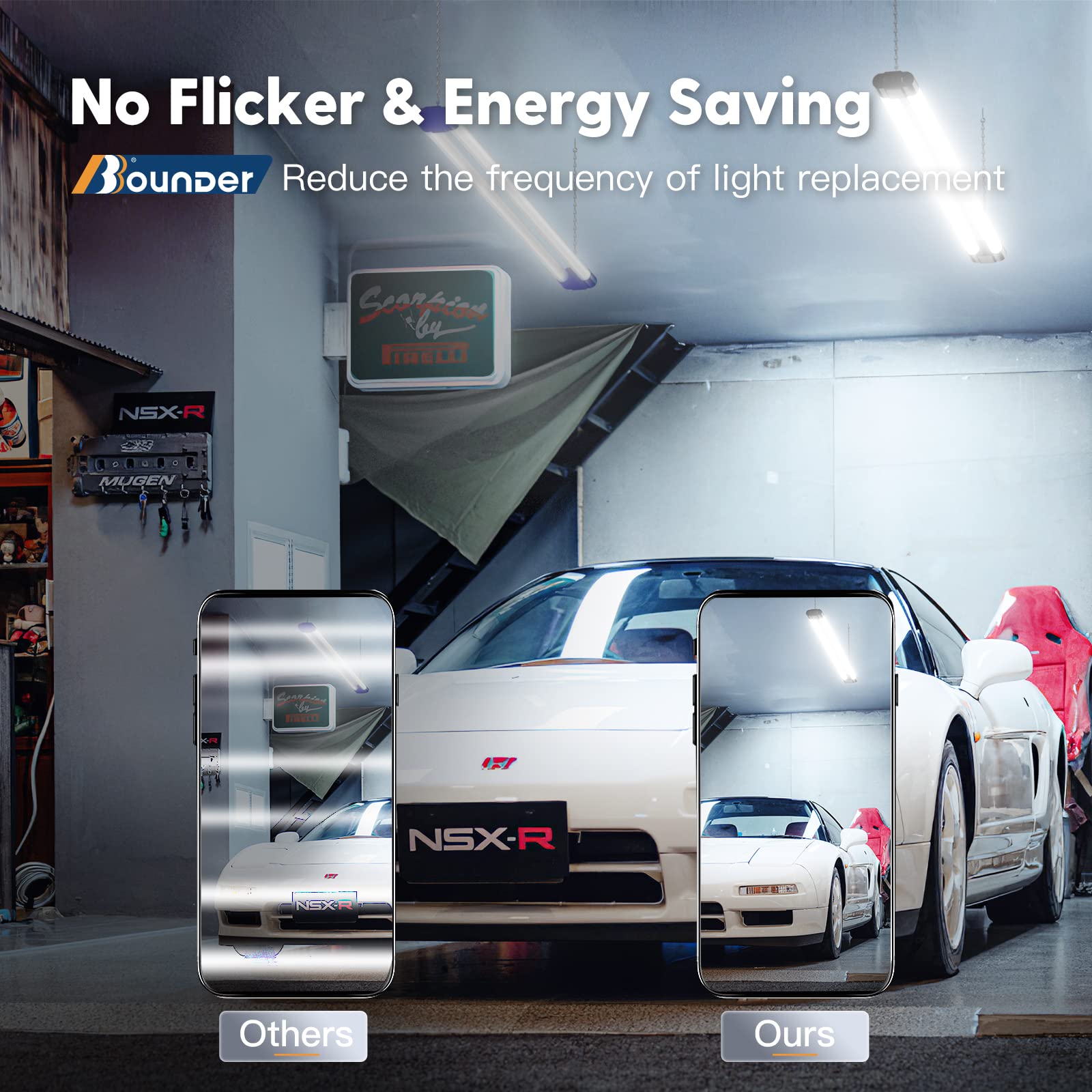 Bbounder 4 Pack Linkable Led Utility Shop Light, 4400 Lm, Super Bright 6500K Cool Daylight, 4 Ft Integrated Fixture For Garage,