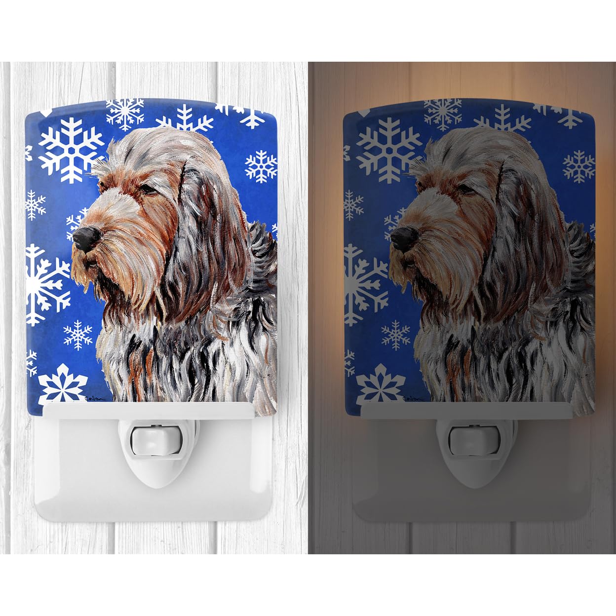 Carolines Treasures Ceramic Night Light, Otterhound Design, UL-Certified, 6x4x3in, Multicolor, Model SC9780CNL