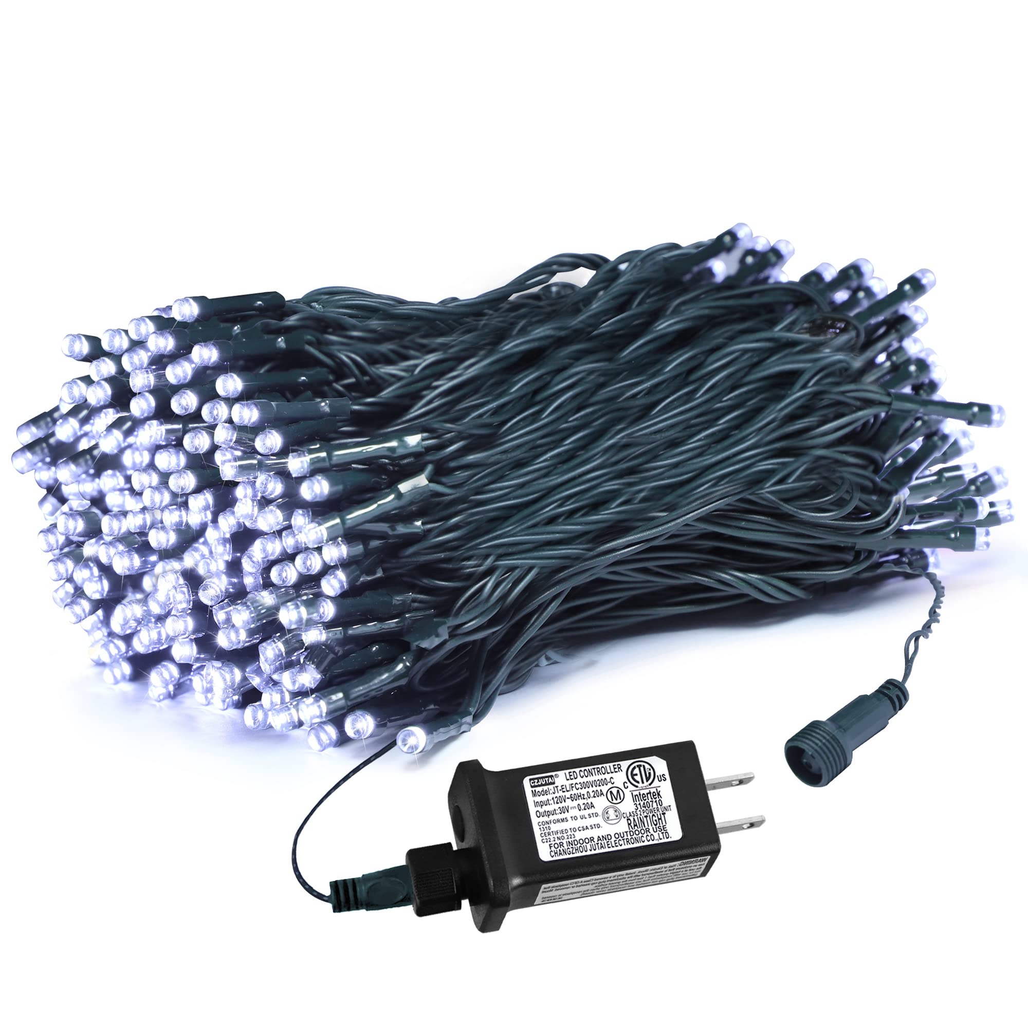 weillsnow 200 LED White Outdoor Christmas Lights, 66Ft Plug in Waterproof String Lights, 8 Modes with Memory for Outdoor Indoor Garden Halloween Christmas Decorations (66FT, White)