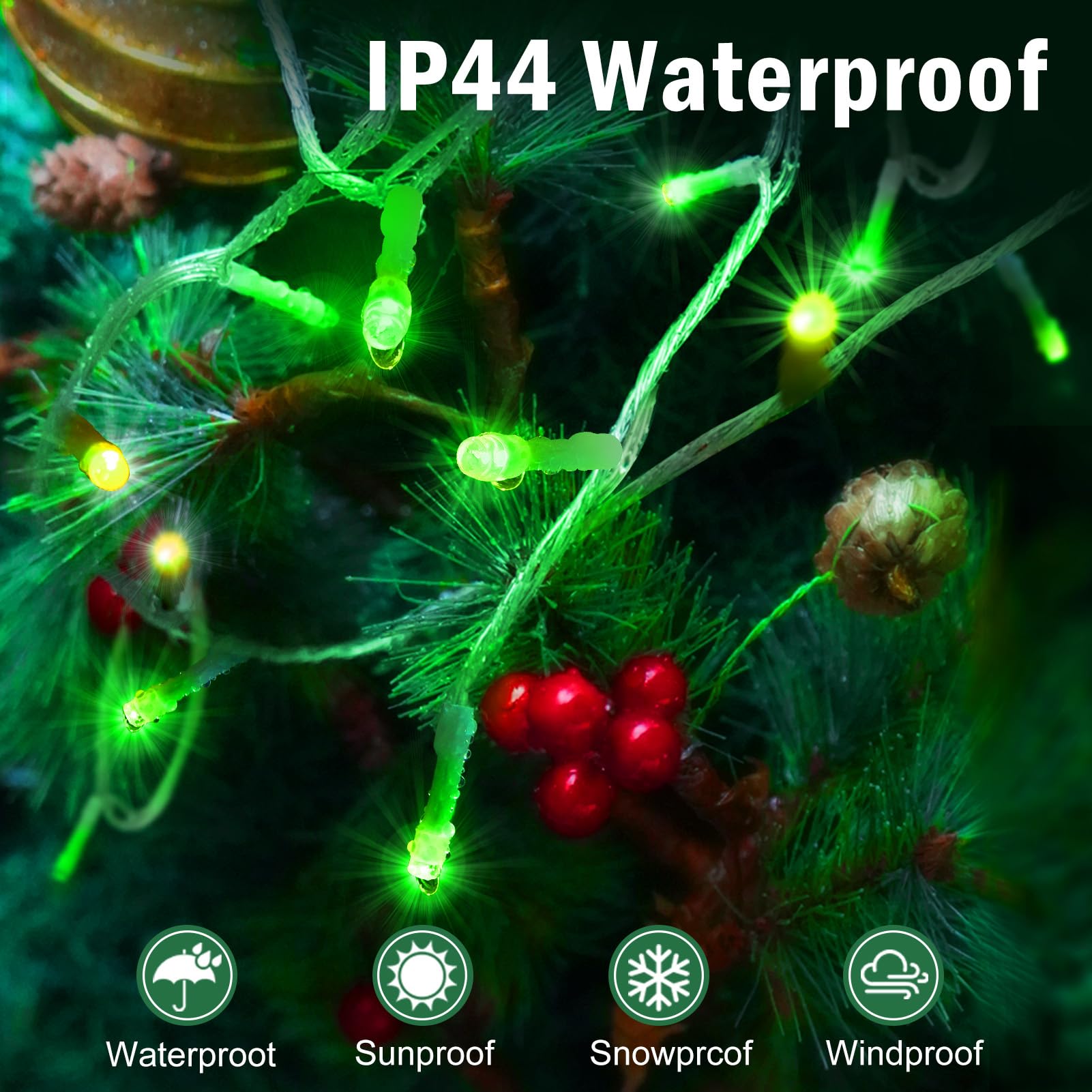 Sauirs 403Ft 1000 Led Christmas Lights Outdoor String Lights With 8 Modes Timer Waterproof Fairy Light Plug In For Outside Indoor Party Xmas Palm Tree Yard Wedding Decorations(Green)