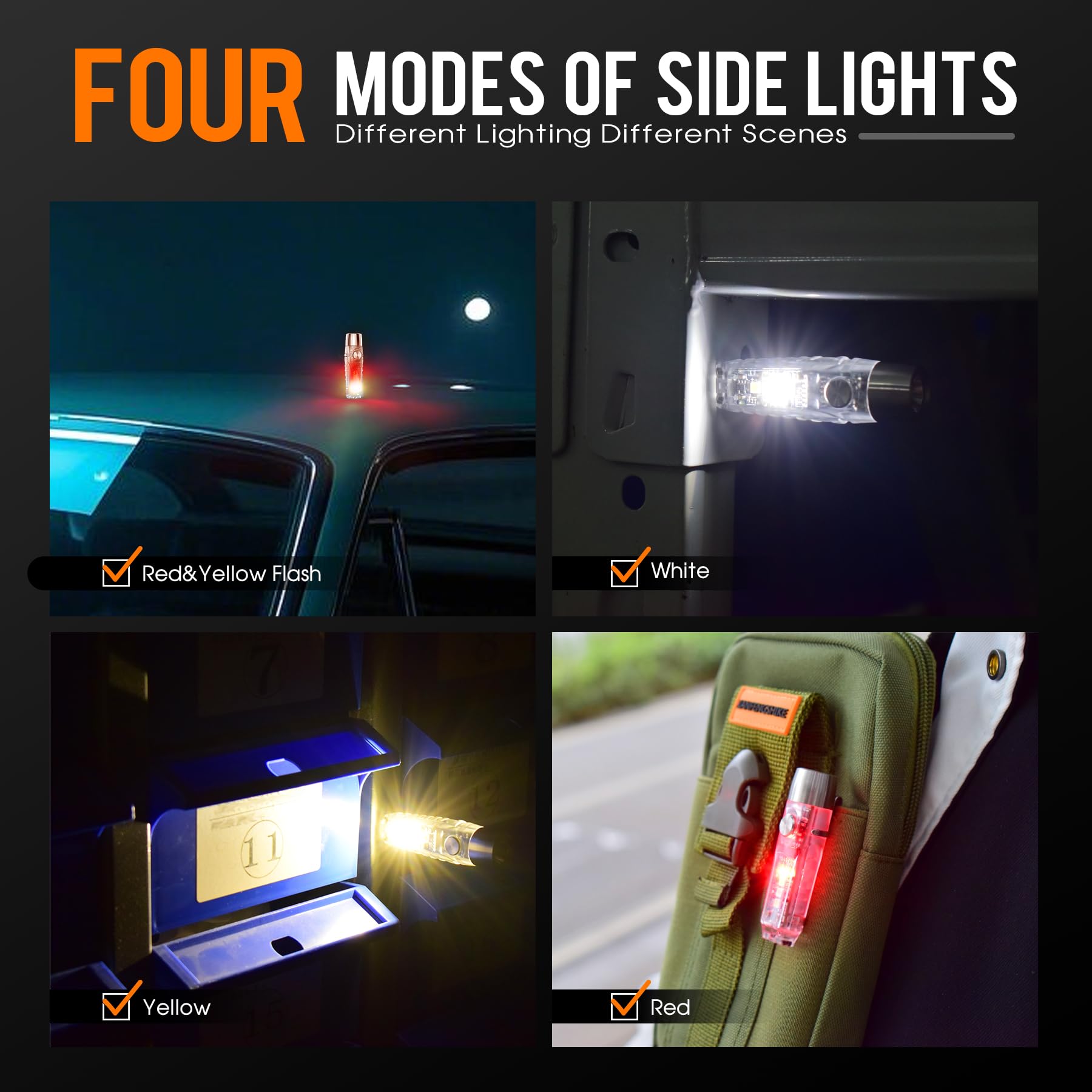 TUNENGE S12Pro Keychain Flashlight, 750 Lumen Mini EDC Light, 11 Modes, Rechargeable, White