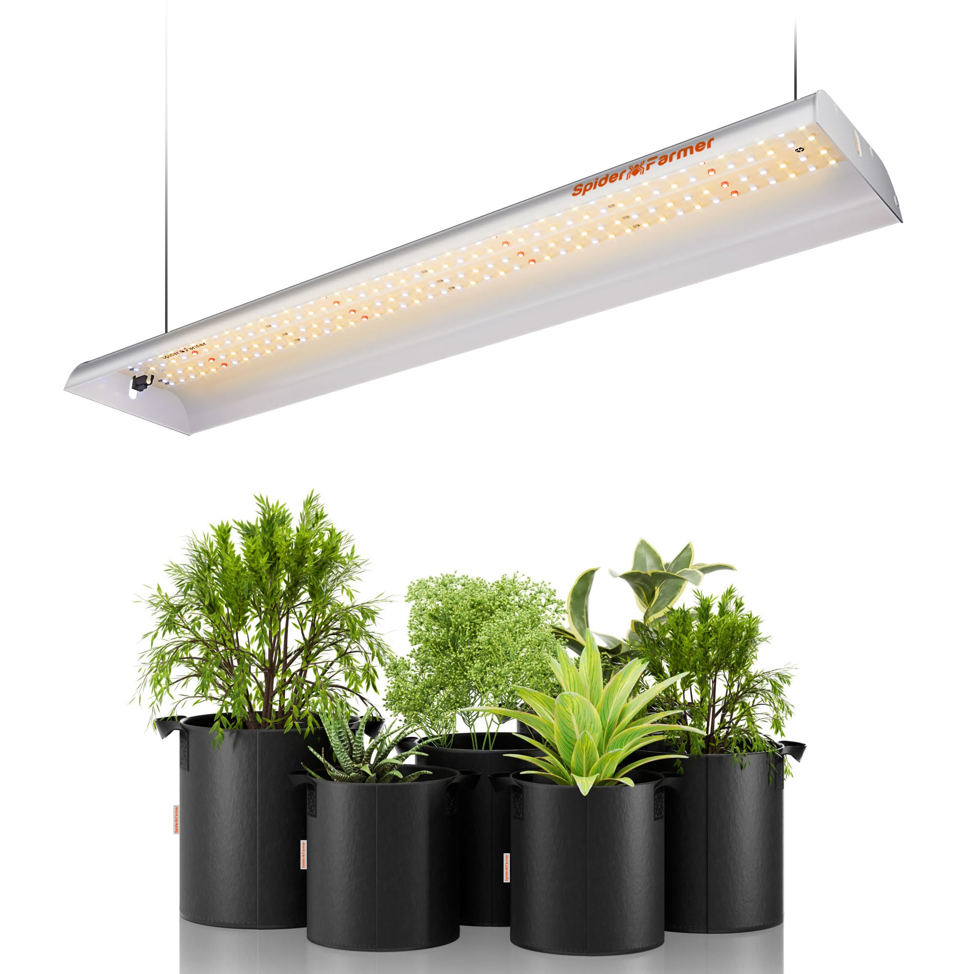 Spider Farmer LED Grow Light, SF-300, Full Spectrum, 2x2.5ft Coverage, Aluminum, Silvery, Energy Saving, Hydroponics