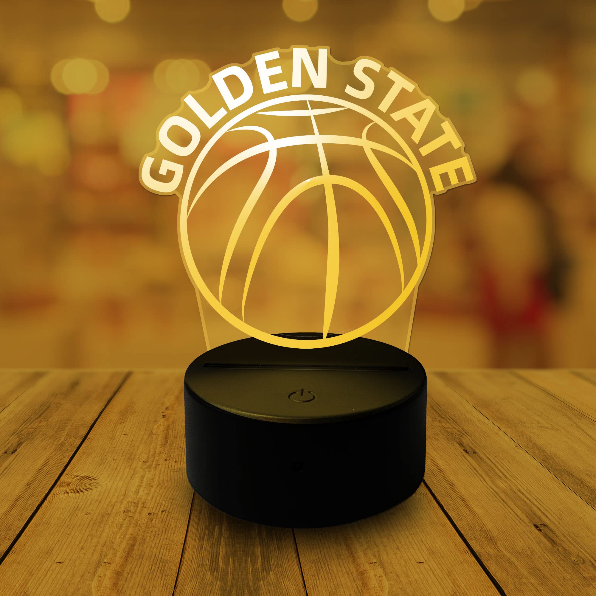 CLORURBANLIVE 3D Basketball Golden State Night Light 3D Illusion Lamp for Boys Gift 16 Changing Color Remote Control Kids Room B