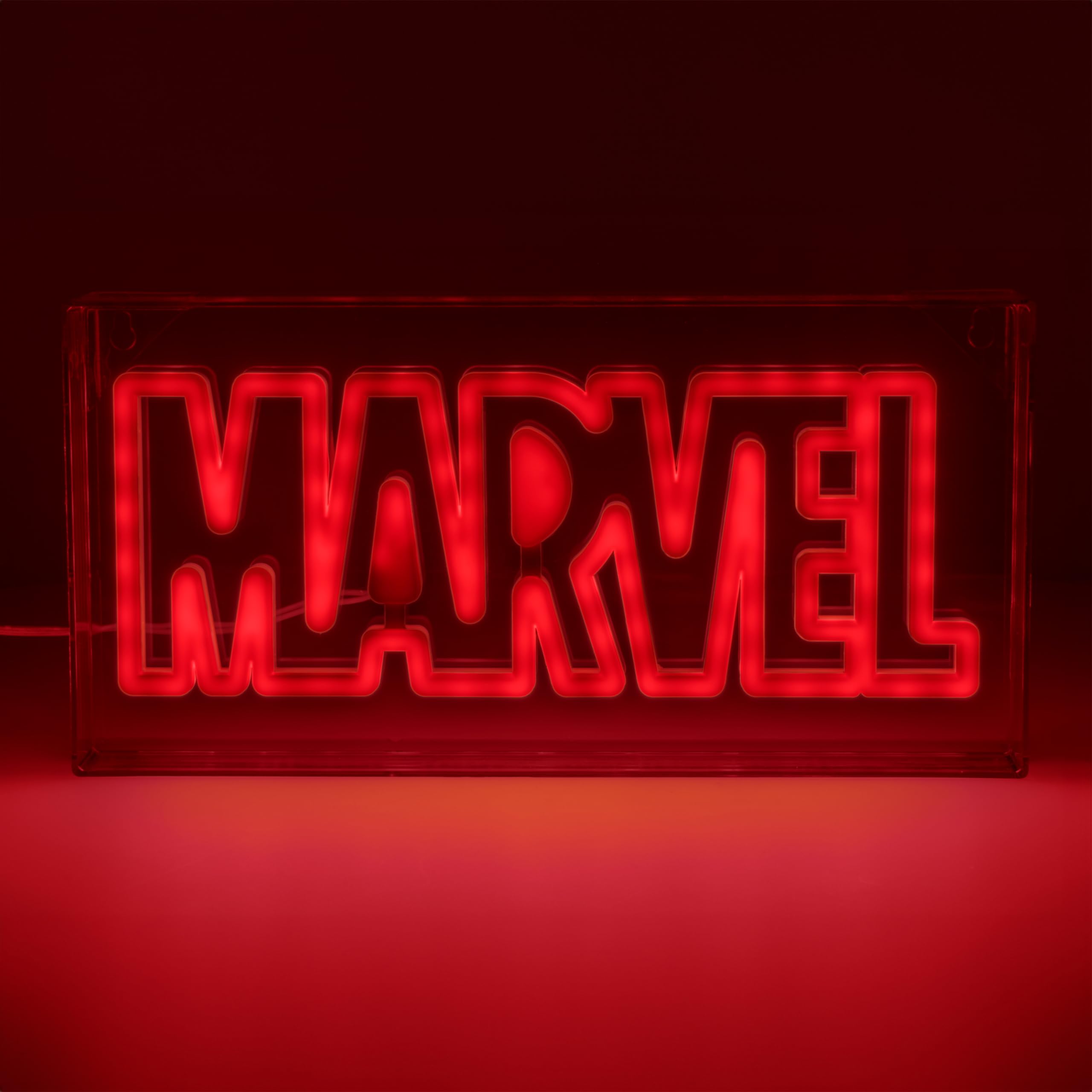 Paladone Marvel LED Neon Logo Light Sign - Wall Mountable or Free Standing - Offially Licensed Marvel Room Decor & Gift