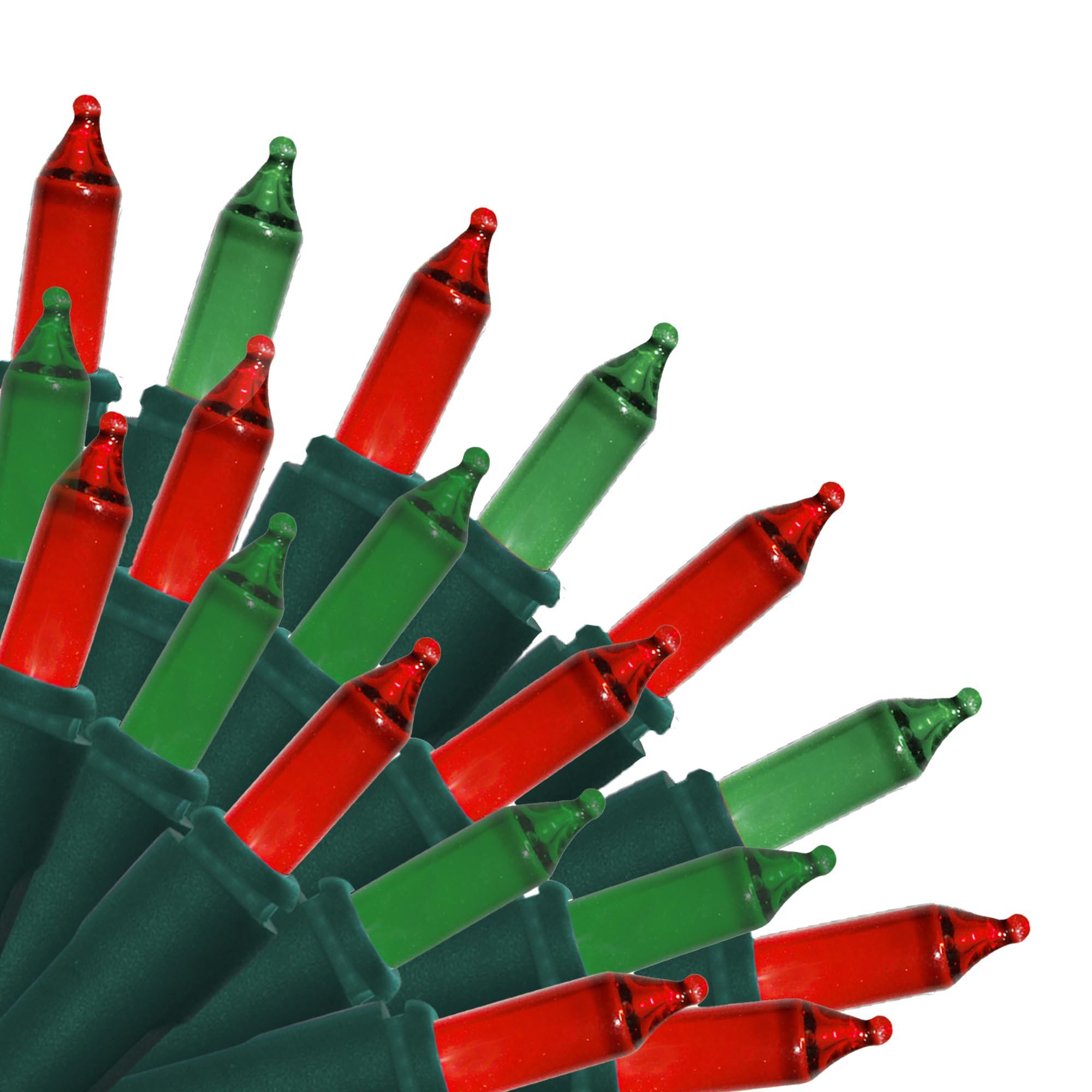 Brite Star 150 Count Outdoor String Lights - 8-Function Twinkling & Steady On Modes, Red/Green, Green Wire, Model 37-808-00