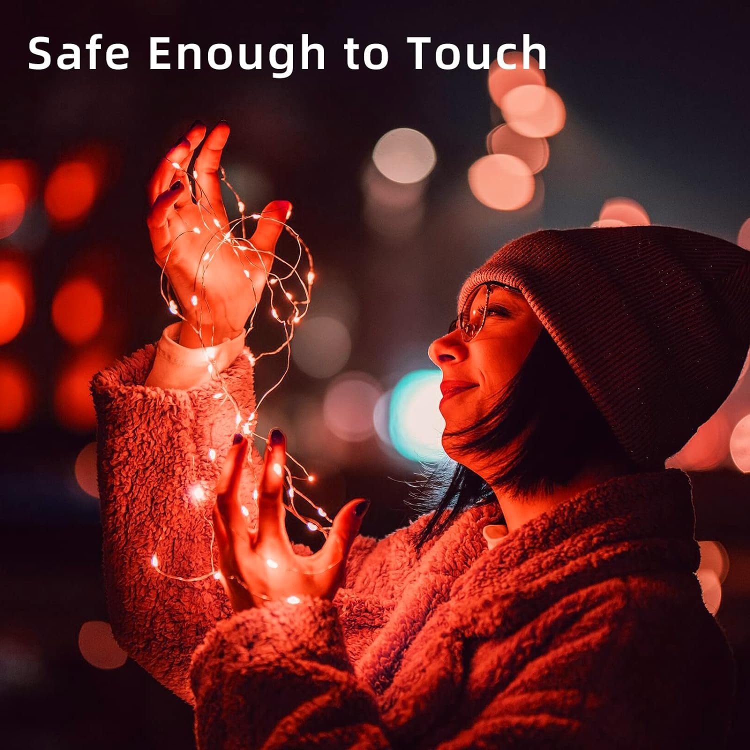 Lamphome 6 Pack Fairy Lights Battery Operated String Lights 6.6Ft 20 Led Mason Jar Lights Waterproof Silver Wire Light Fireflies Diy Party Wedding Christmas Decoration(6 Pack,Red)