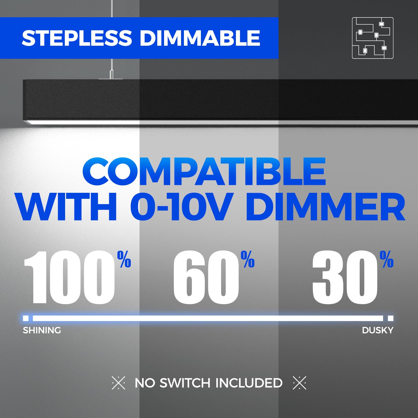 Barrina 4Ft Led Linear Light 5568-0-10V Series, 2Nd-Generation, Dimmable 45W 4500Lm (Dimmer Not Included), Seamless Connection,