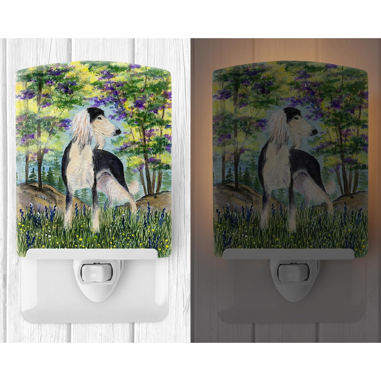 Carolines Treasures Saluki Ceramic Night Light, UL-Certified, 6x4x3, Multicolor, Model SS8200CNL