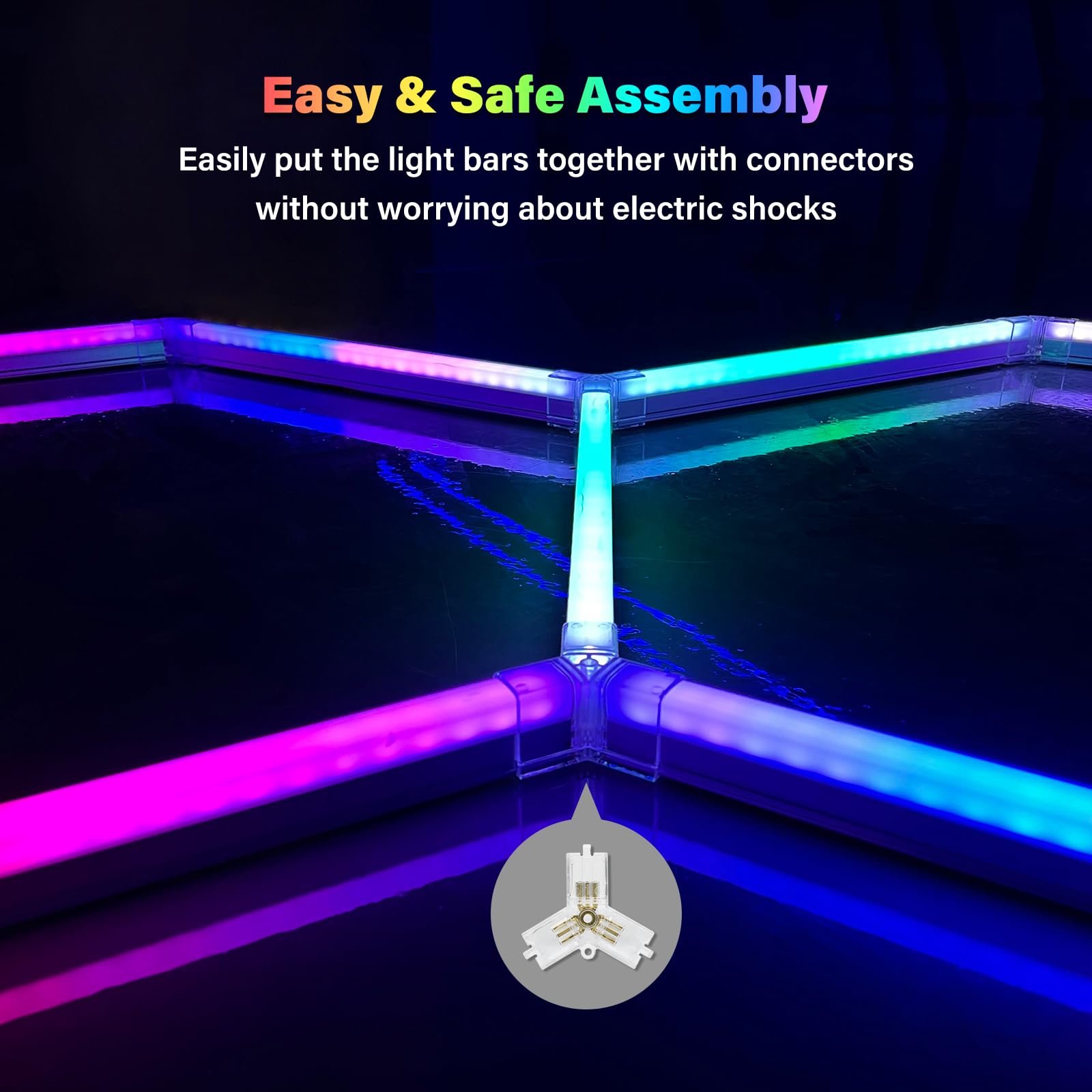 Allyes Hexagon Led Lights - Garage Hexagon Rgb Wall Light, 358 Color Modes, Music Modes, For Gym, Gaming, Studios, Party, Bar