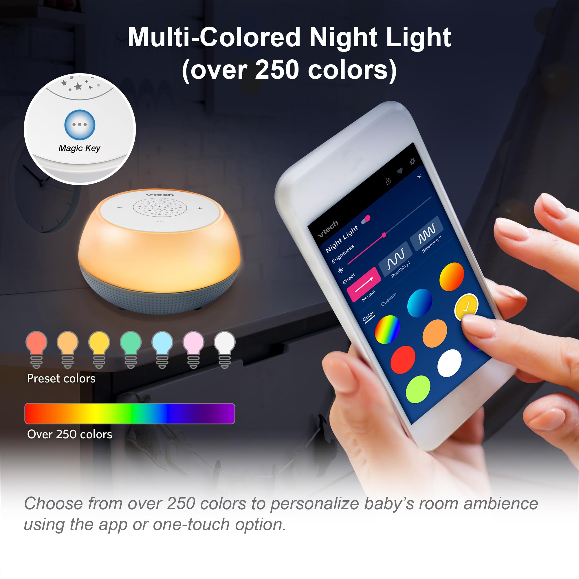 VTech BC8213 V-Hush Junior Sleep Training Soother with 40 Stories/Songs/Sounds & Record Your own Voice. Portable Bluetooth HD Sp