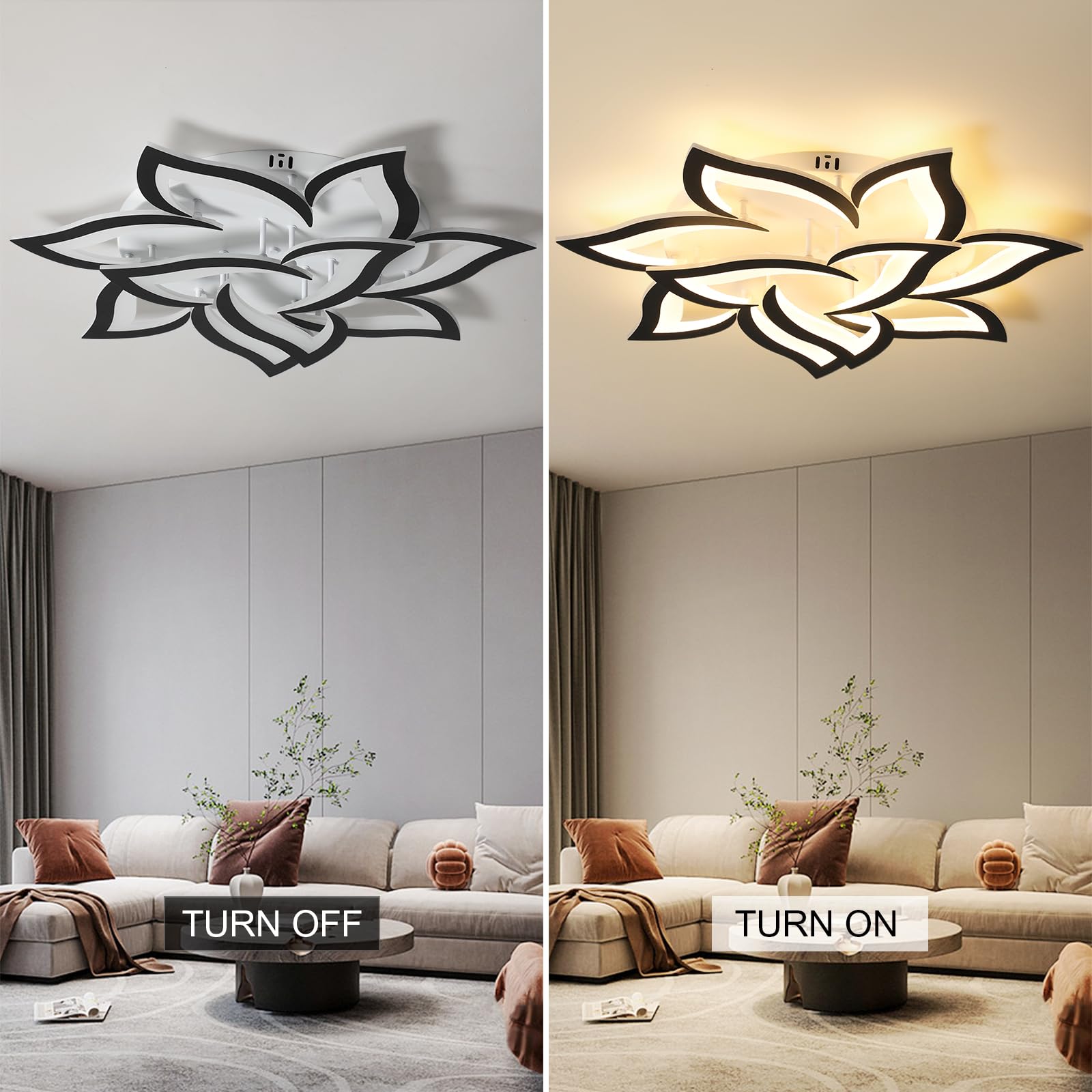 Jaymp 31.5'' Flower Shaped Ceiling Light Dimmable Modern Ceiling Lamp Remote Control Led Lighting Fixture For Living Room Bedroo