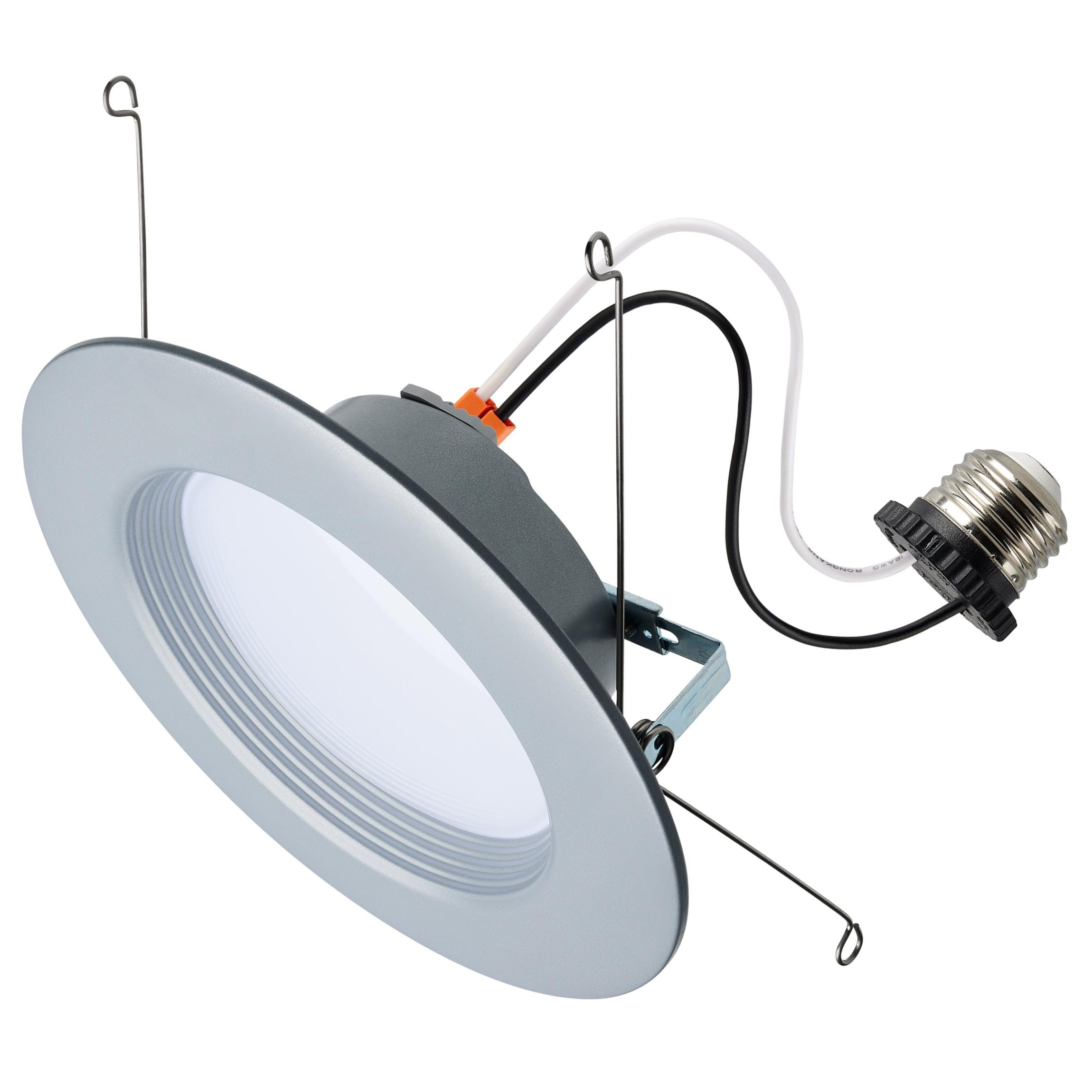 Satco S11836R1, 9 Watt; Dimmable LED Downlight Retrofit; 5.6 Inch; CCT Selectable Warm White to Natural Light; 120 Volts; Brushe