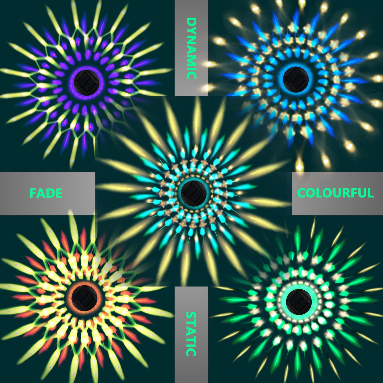 Umickoo Solar Outdoor Lights,6 Pack Dream Dynamic Solar Pathway Lights,Waterproof Color Changing Solar Walkway Lights Maintain 1