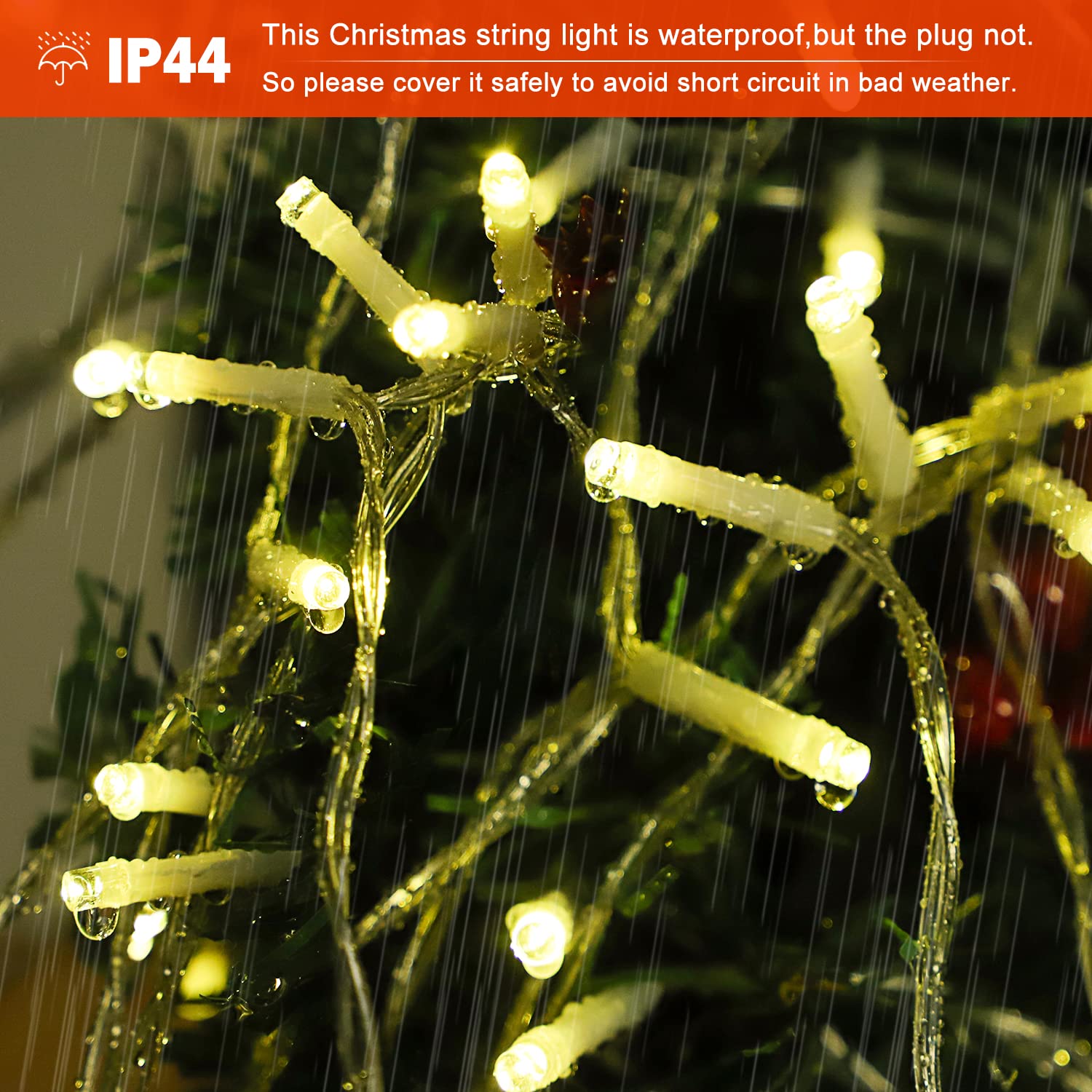 cerflyer Christmas String Lights 320 LED 11.5 Ft Outdoor Decor Iron-Warm White Model YLS1000WD01 with Star Topper and 8 Light Modes