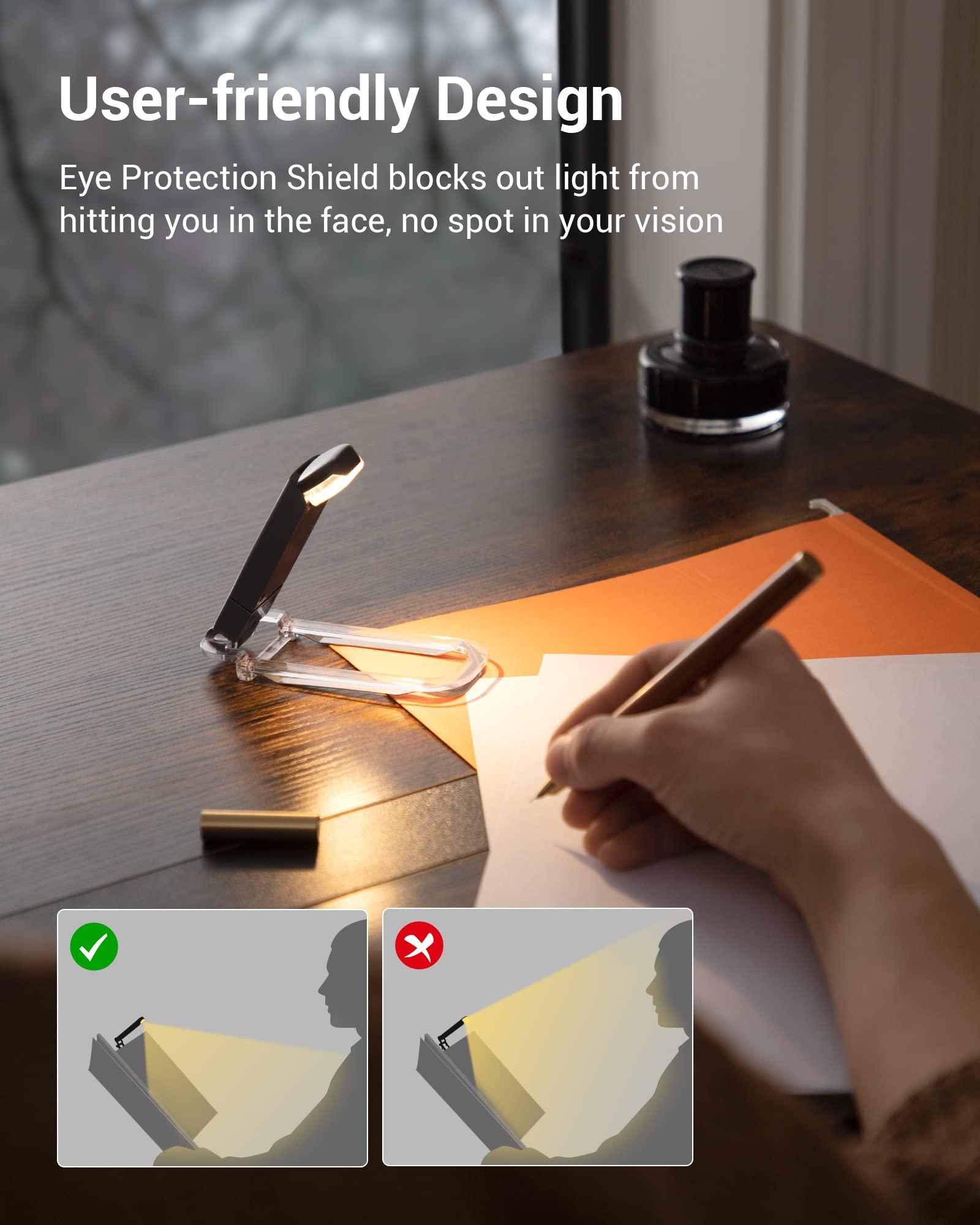 Dewenwils Booklight With Clip, Usb Rechargeable Book Light For Reading In Bed, Clip On Book Lamp For Reading At Night, Brightnes