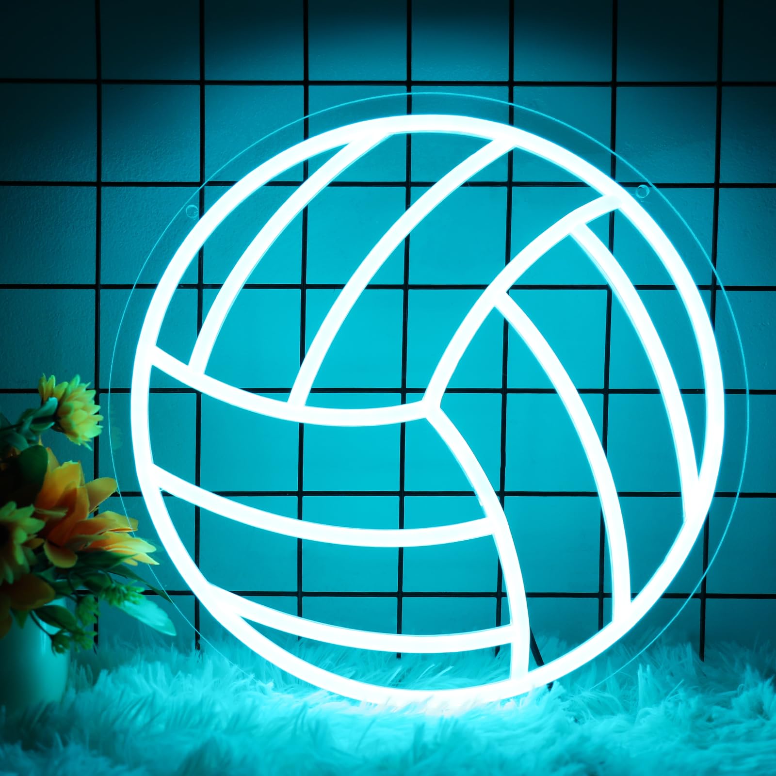 Neonawall Volleyball Neon Sign For Home D  cor,Bedroom Decor,Led Sign,Room Neon Sign,Gym Decor,Sports Neon Sign,Men Women Wall D