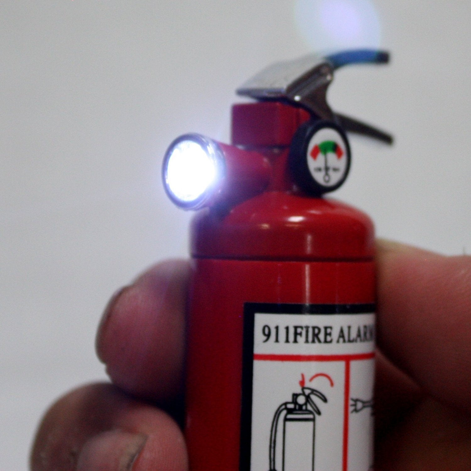 Smoke Mart Piioket Fire Extinguisher Design Lighter with LED Flashlight - Red