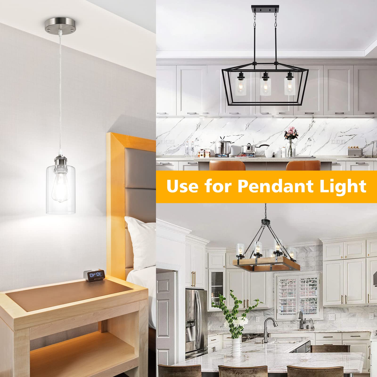 Unicozin Clear Glass Shade, 5.51" High, 3.94" Diameter, High Transmittance Cylinder Lamp Cover for Vanity, Floor, Chandelier Lights