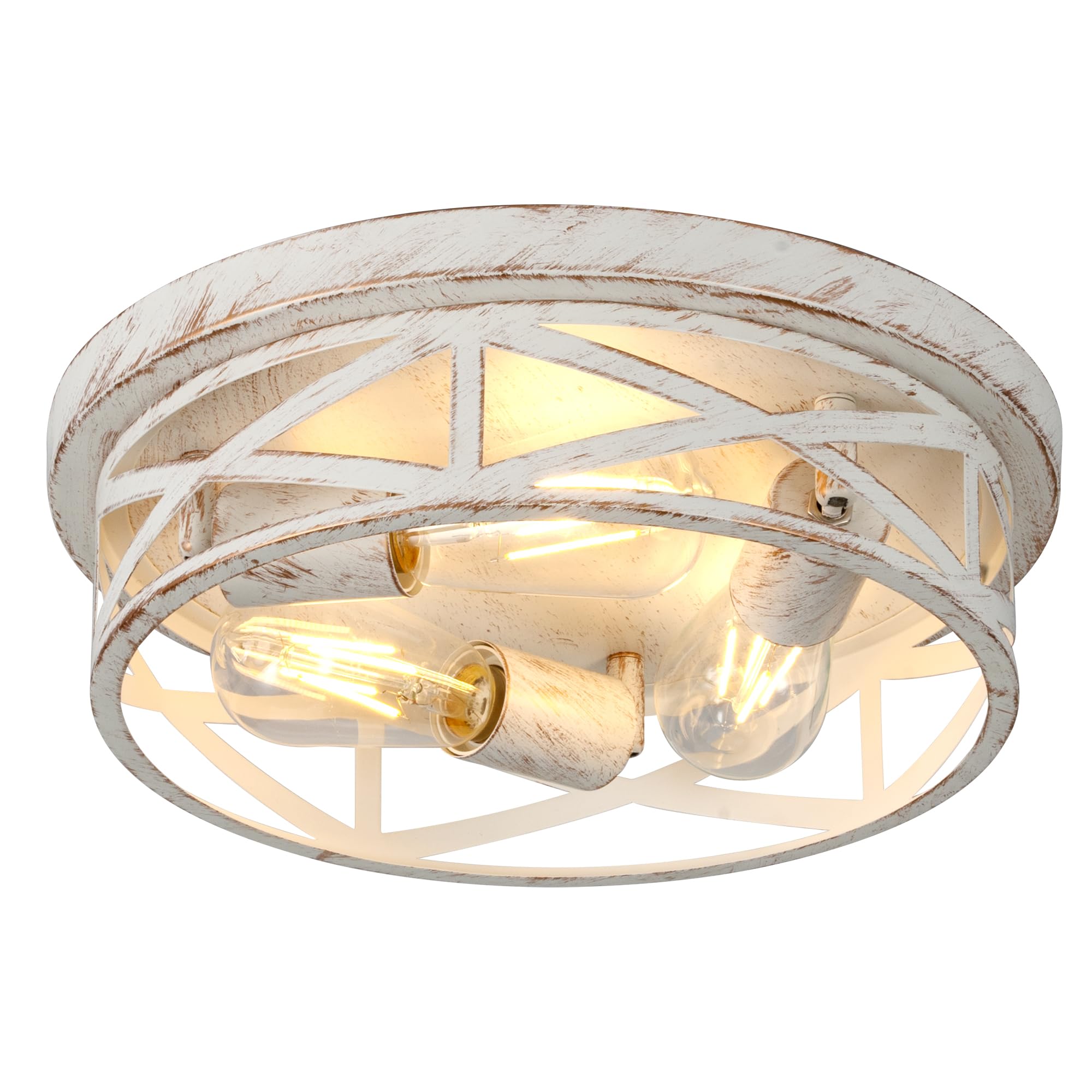 piano7797 3-Light Ceiling Light Fixture, Metal, 13 inch, White and Gold, Model PACL003, 1 Pack
