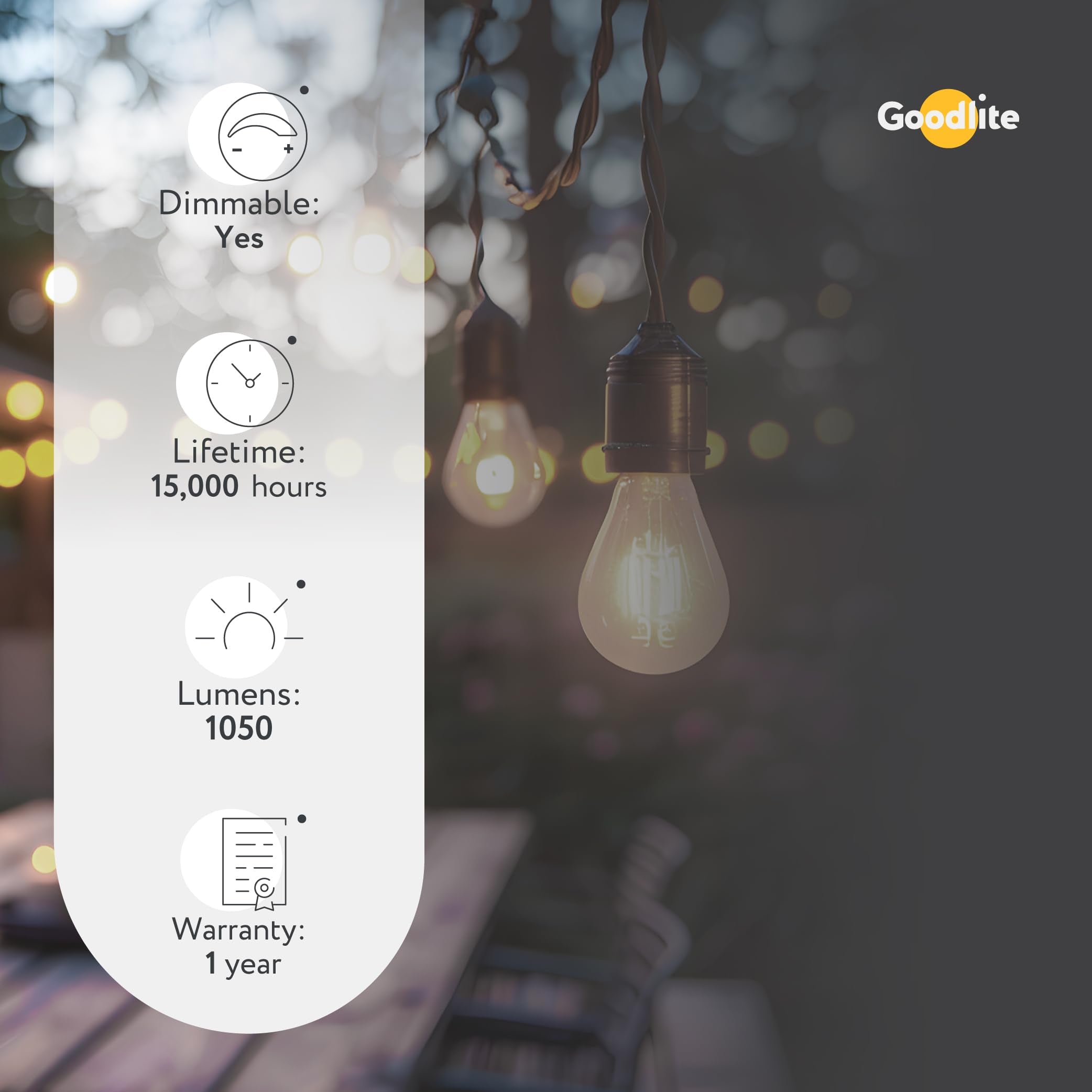 Goodlite C32 Led Chandelier Bulb, Torpedo Tip, 8W (100W Equal), Dimmable, 1050 Lumens, Neutral White 3500K, 15K Hrs, Eco-Friendl